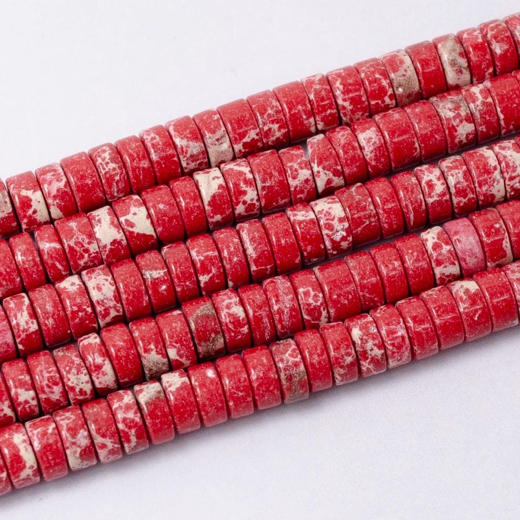 Gemstone Red Jasper Heishi Discs Beads 4.5 x 2.5 mm Beads for bracelet Necklace Component WA2710