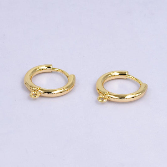 Dainty 14mm Gold Filled Huggie w/ open link Lever Back Hoop earring making Nickel & Lead Free for Earring Charm Making Findings Z-1023