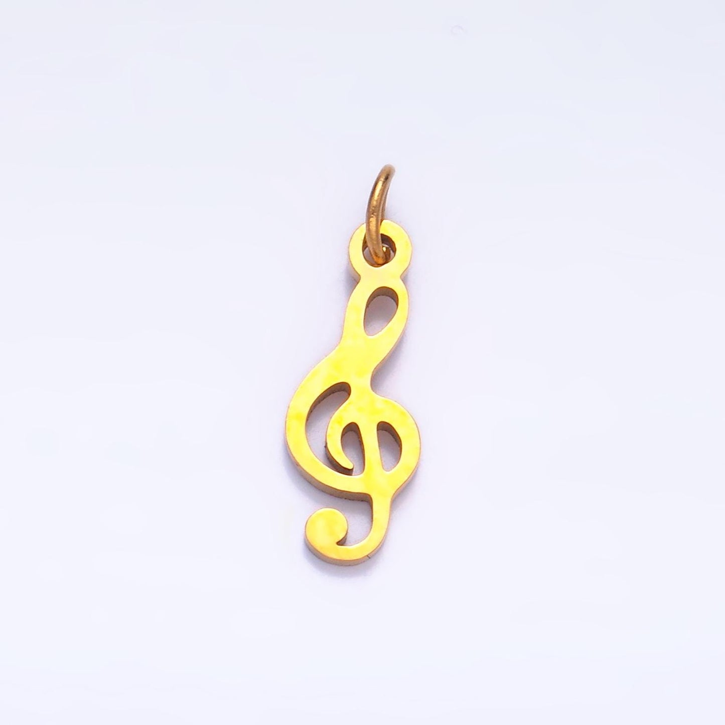 Gold Stainless Steel Dainty Music G Clef Pendant, Musical Note Charm Music Lovers Gift Jewelry Making Supply Necklace Bracelet P1272