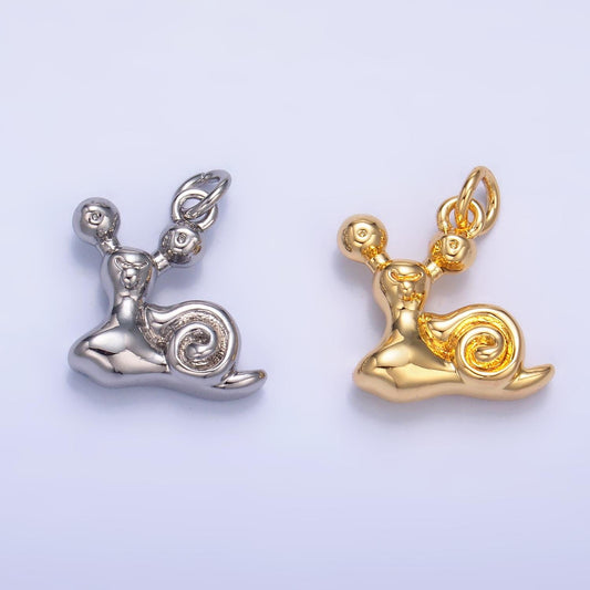 Mini 24K Gold Filled Snail Charm Garden Animal Charm for Bracelet Necklace Earring Component | W36