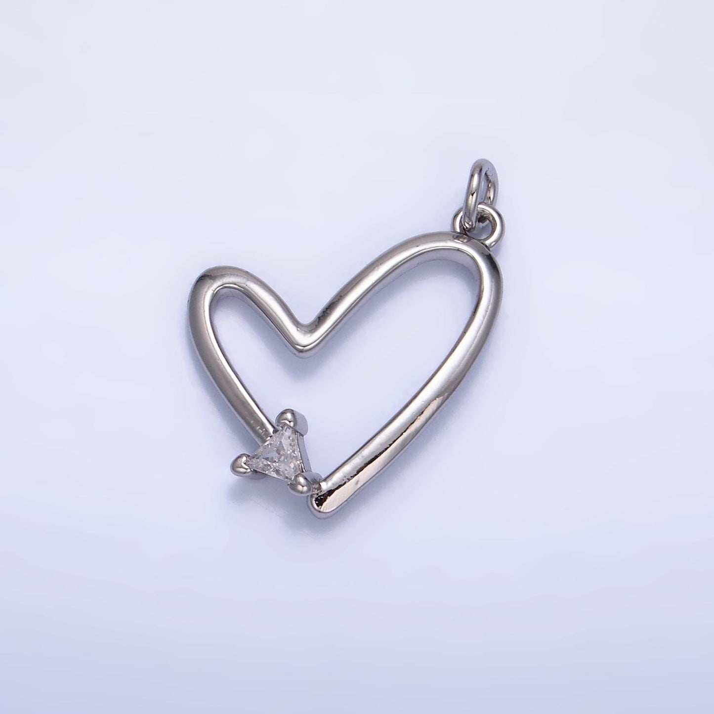 Gold Heart Charms 24K Gold Filled Open Heart Pendant with Micro Pave CZ Charm Bracelet Necklace for DIY Jewelry Making Supply W352