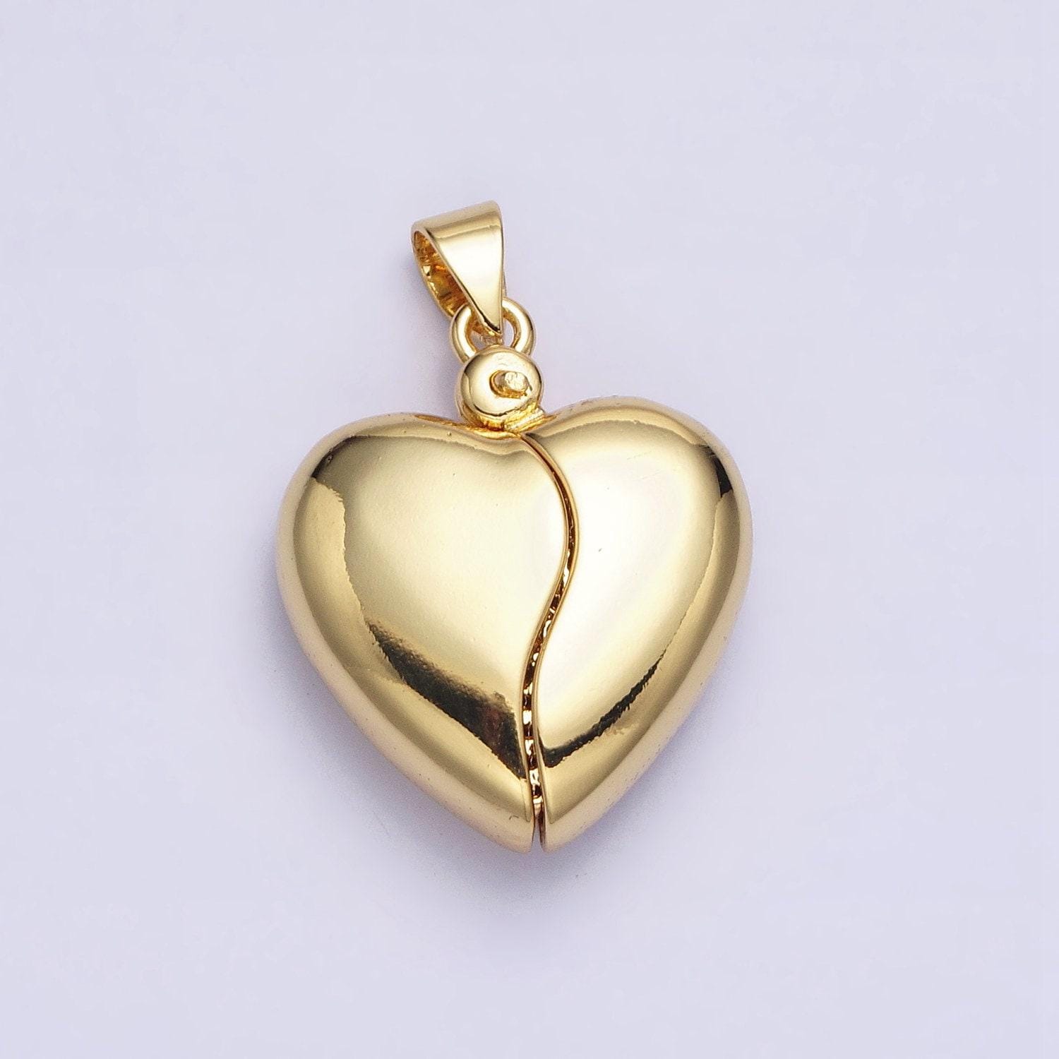Dainty gold heart pendant cosmic open heart charm locket for valentine jewelry aa261