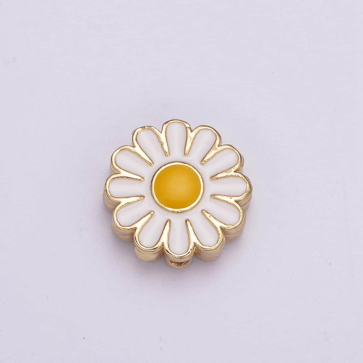 Dainty daisy flower bead spacer pretty white flower enamel bead spacer for bracelet component