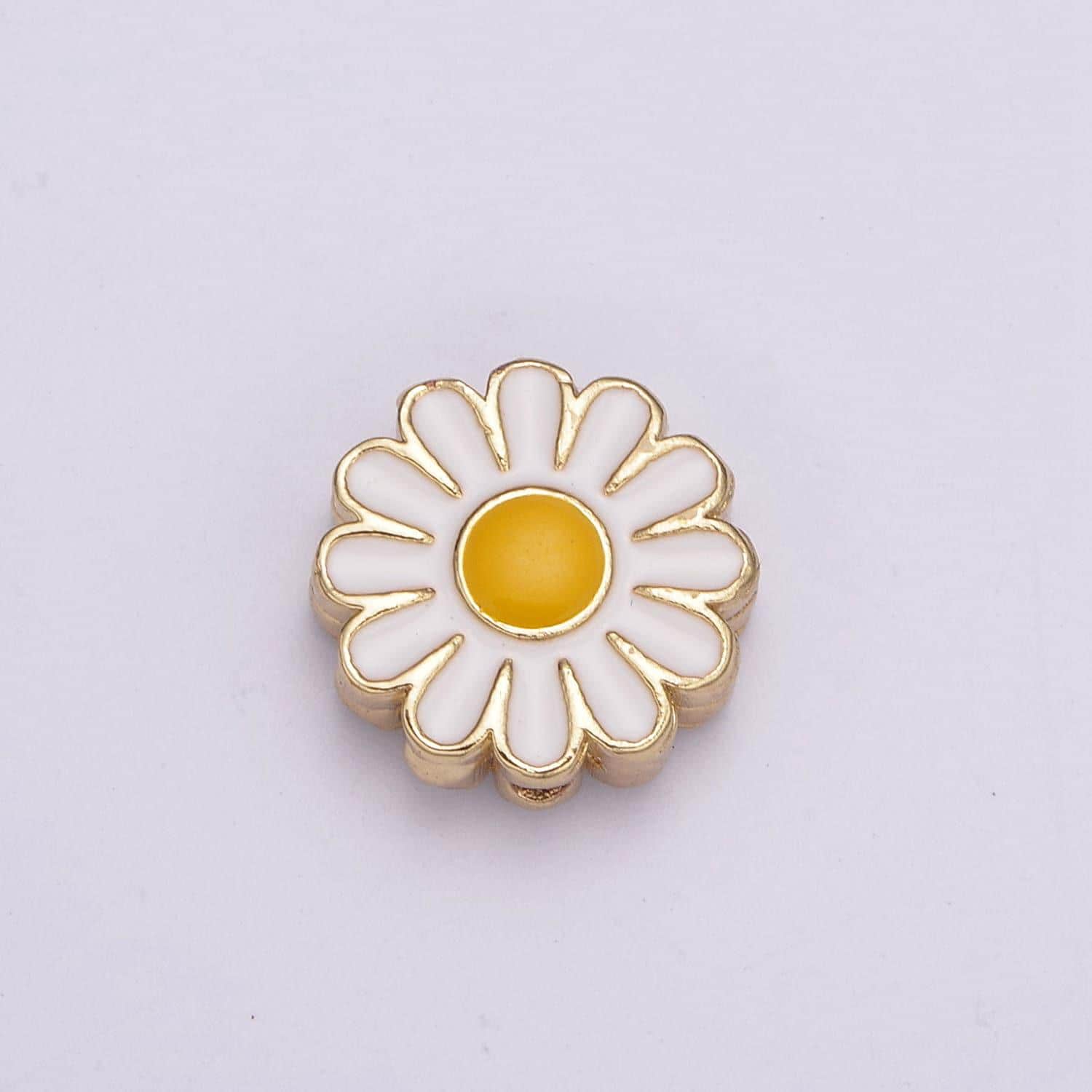 Dainty daisy flower bead spacer pretty white flower enamel bead spacer for bracelet component