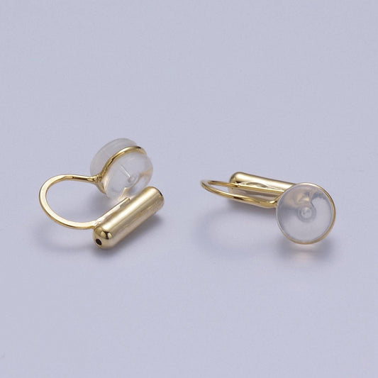 10 pair silicone earring backings, hypoallergenic clip on earring backs for jewelry making, k-319
