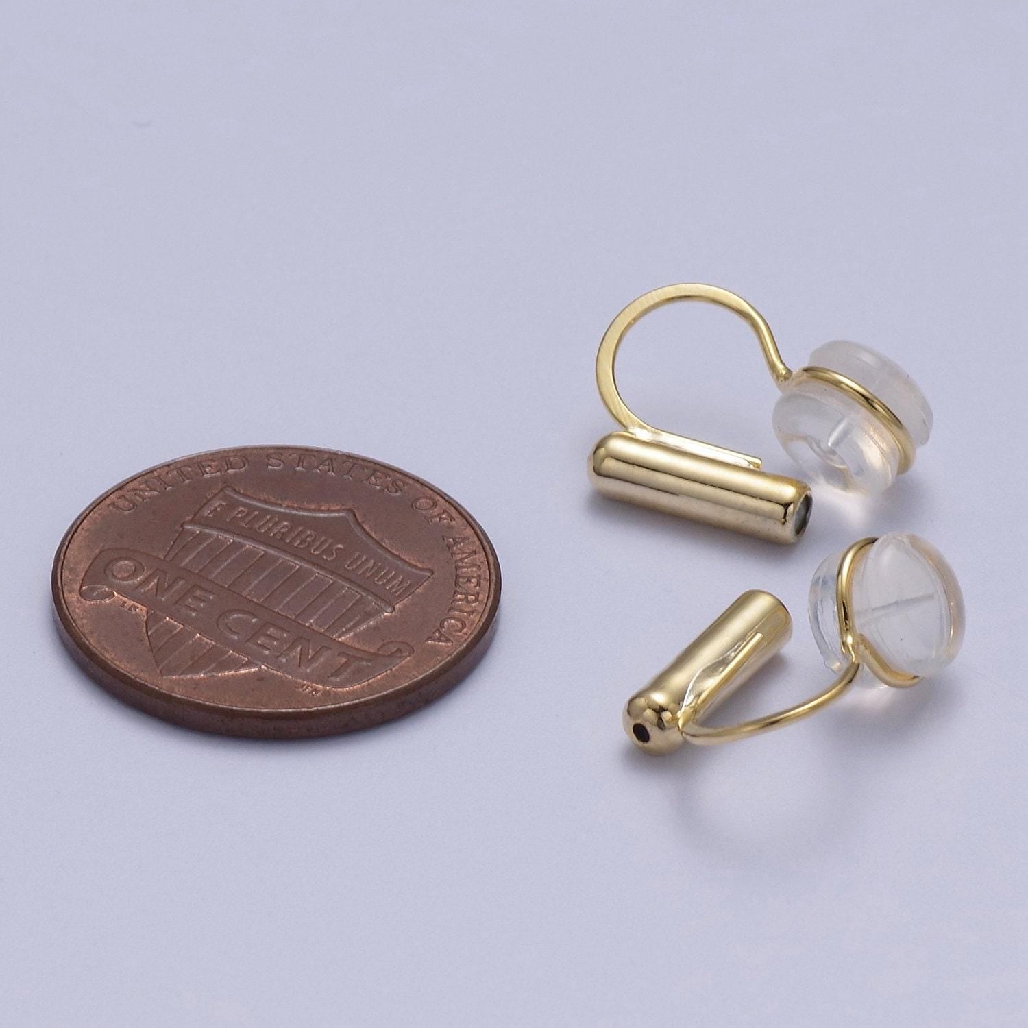10 pair silicone earring backings, hypoallergenic clip on earring backs for jewelry making, k-319