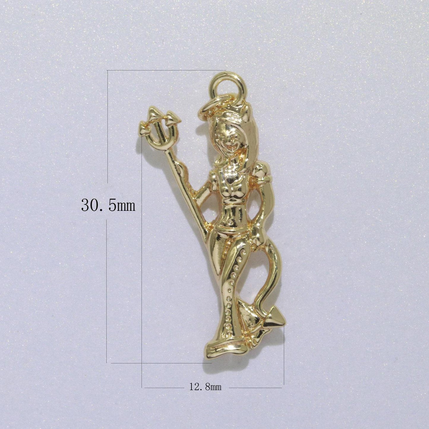 Bad girl charm sexy charm devil girl with trident for bracelet necklace earring component e877