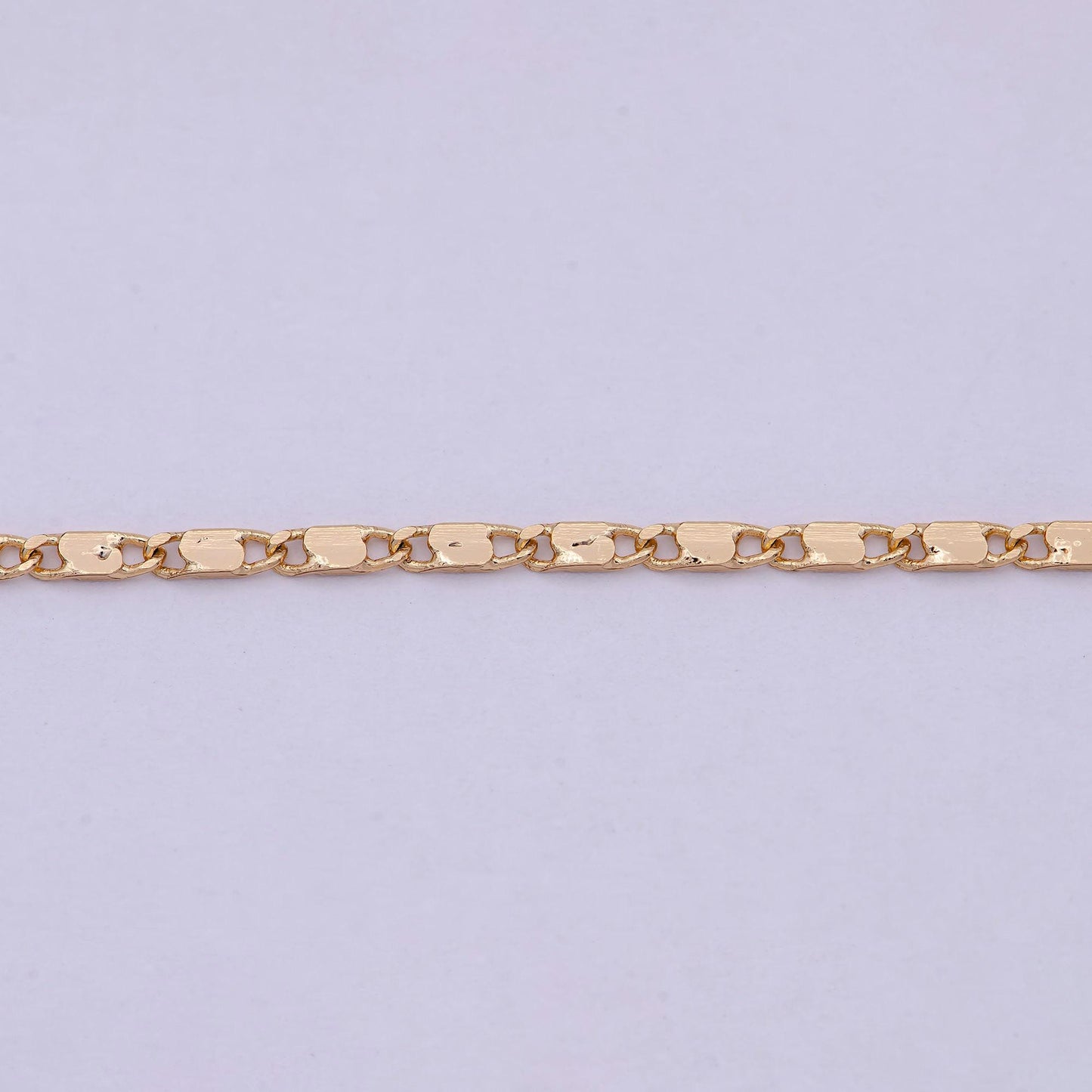 18k gold filled chain necklace, fine scroll gold chain, simple gold necklace, thin plain women's necklace 18 inch long | wa-531