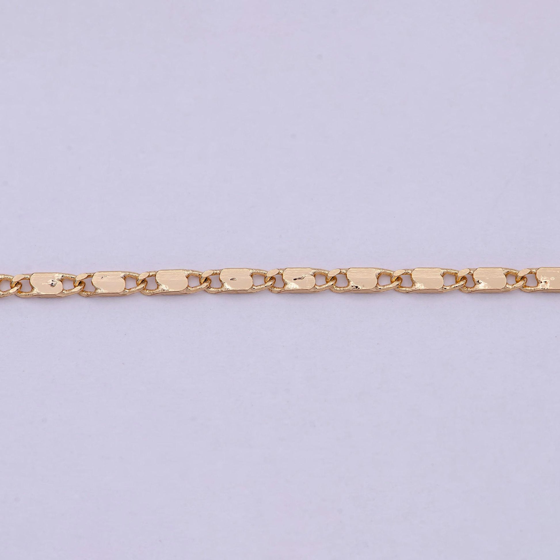 18k gold filled chain necklace, fine scroll gold chain, simple gold necklace, thin plain women's necklace 18 inch long | wa-531