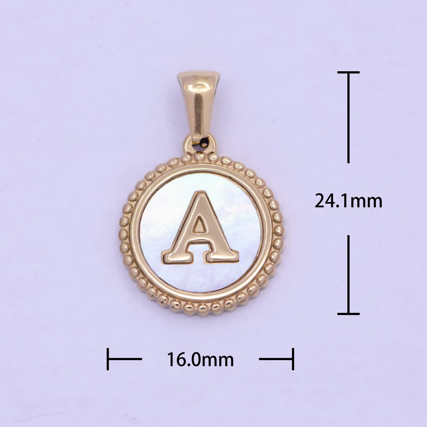 Gold initial letter necklace pendant gold alphabet charm mother of pearl letter minimalist jewelry mop coin pendant for necklace bracelet