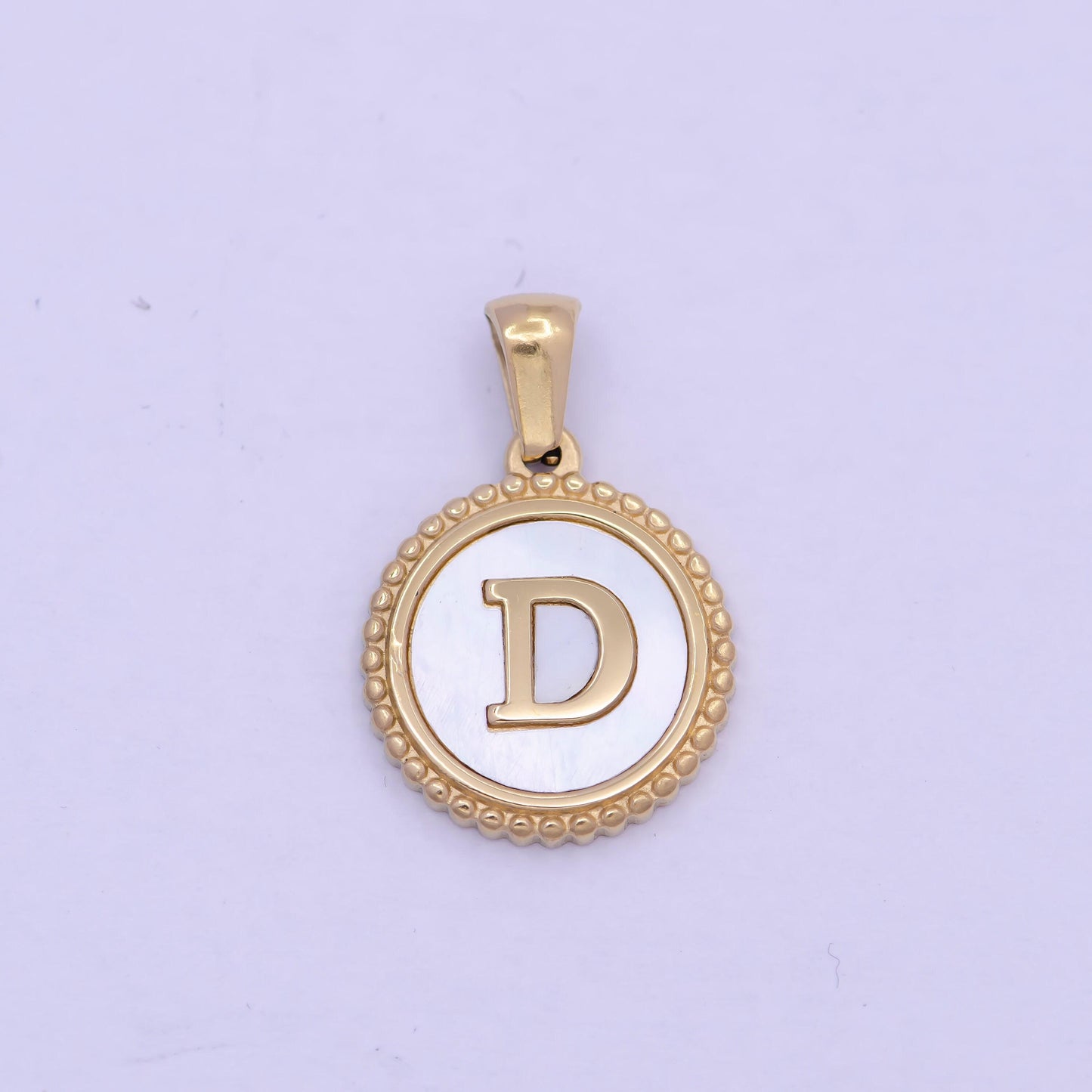 Gold initial letter necklace pendant gold alphabet charm mother of pearl letter minimalist jewelry mop coin pendant for necklace bracelet