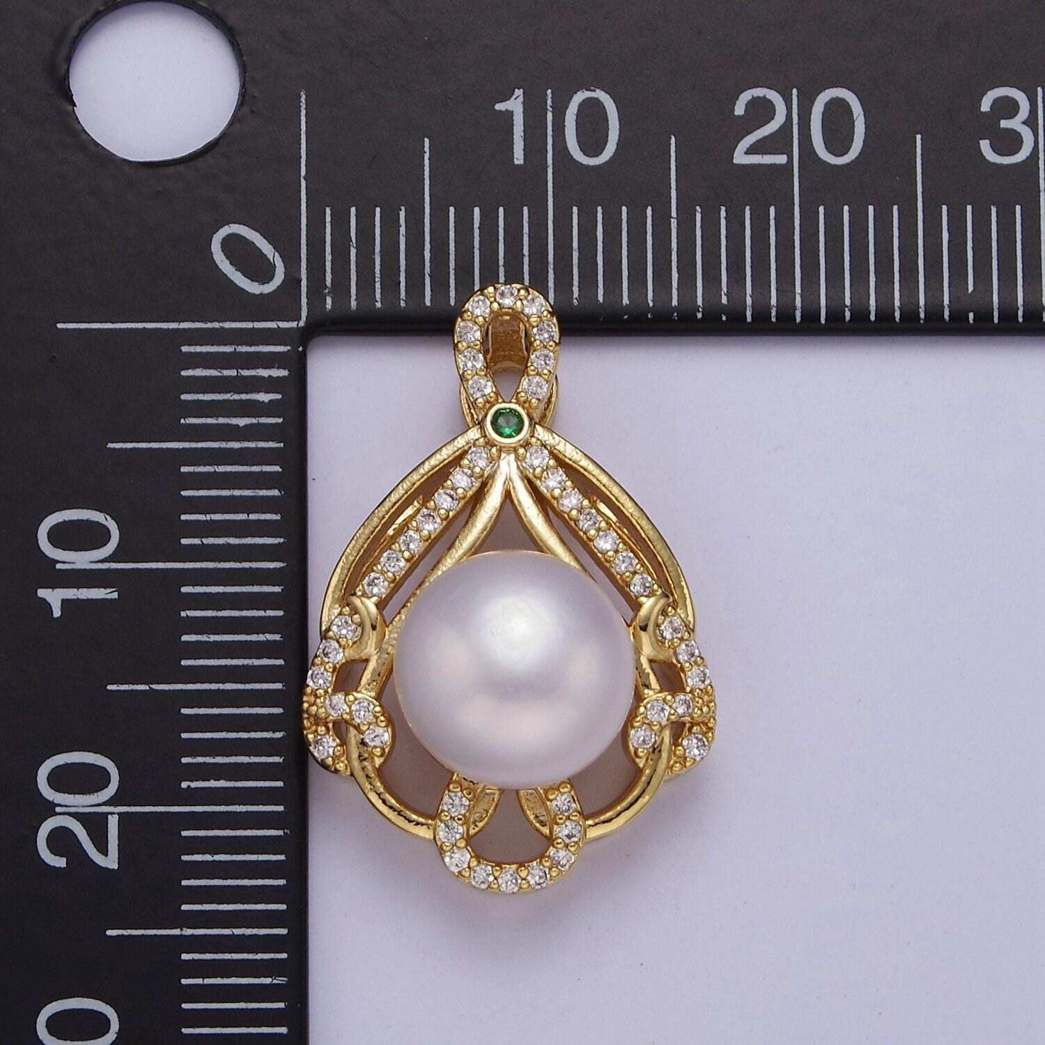 Mini vintage style pearl charm for bracelet necklace component j-447