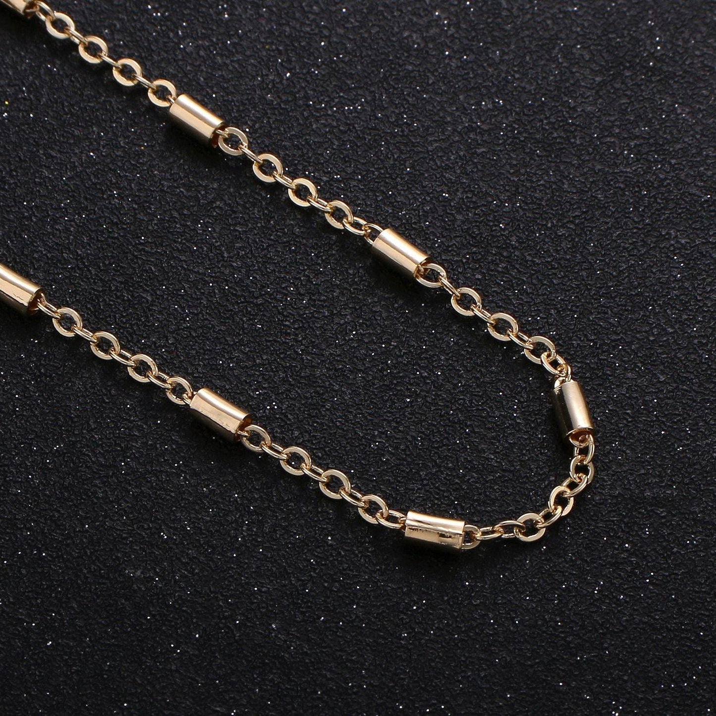 Gold rolo cable and bar chain by yard, rosari cable rolo chain, wholesale bulk roll chain for diy jewelry, 246