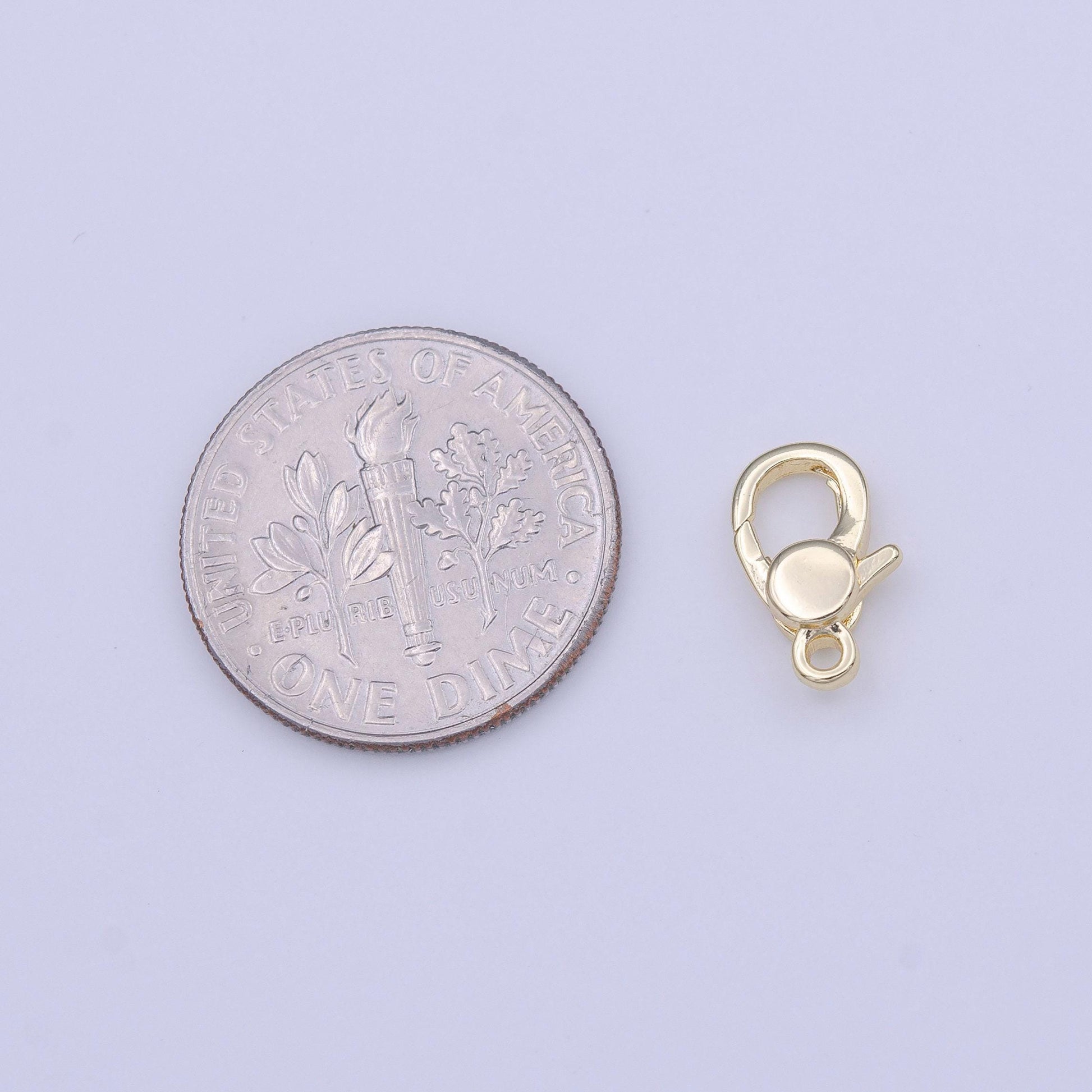 Mini gold clasp 10.6mm x 6.7mm lobster claw clasps jewelry making closure supply | k273
