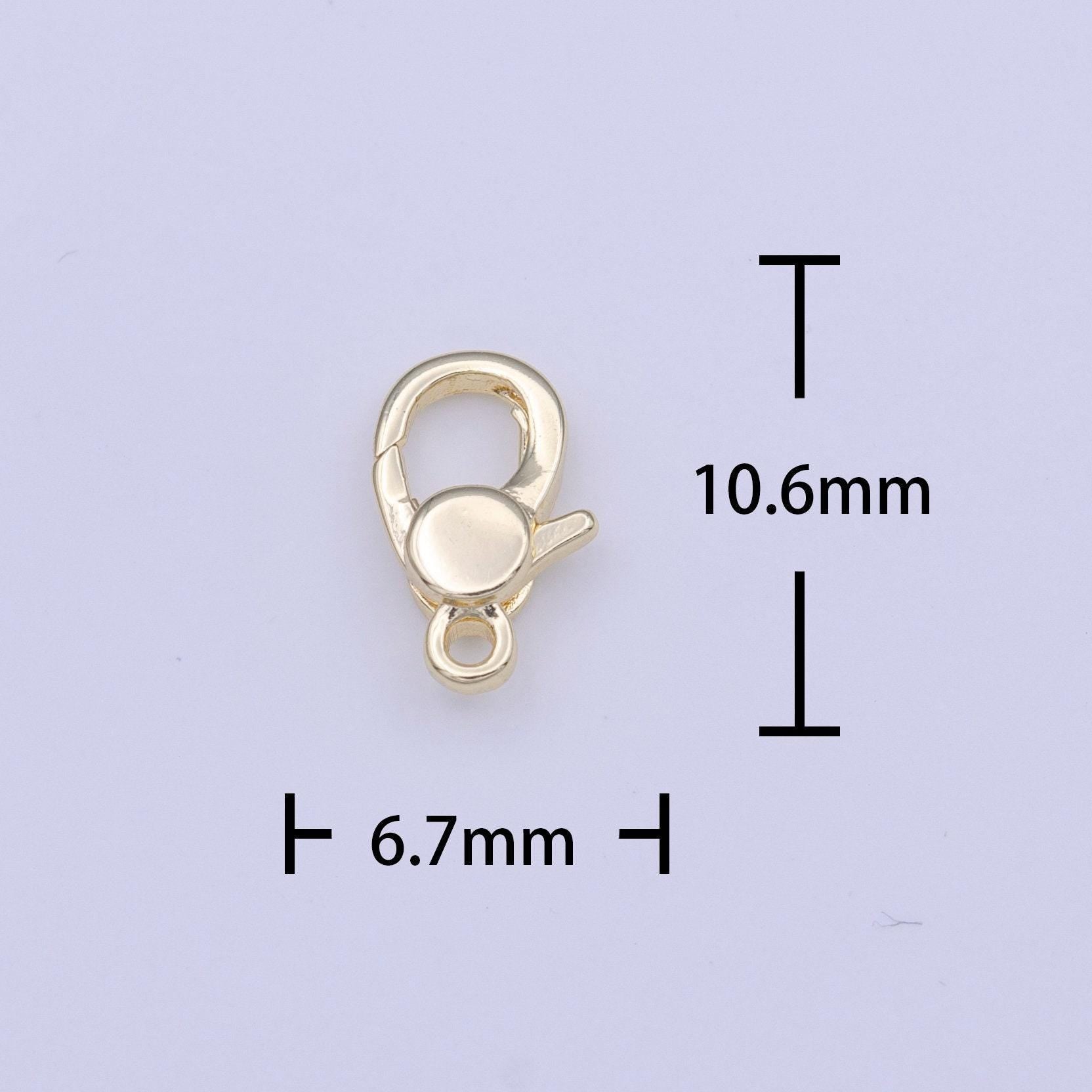 Mini gold clasp 10.6mm x 6.7mm lobster claw clasps jewelry making closure supply | k273