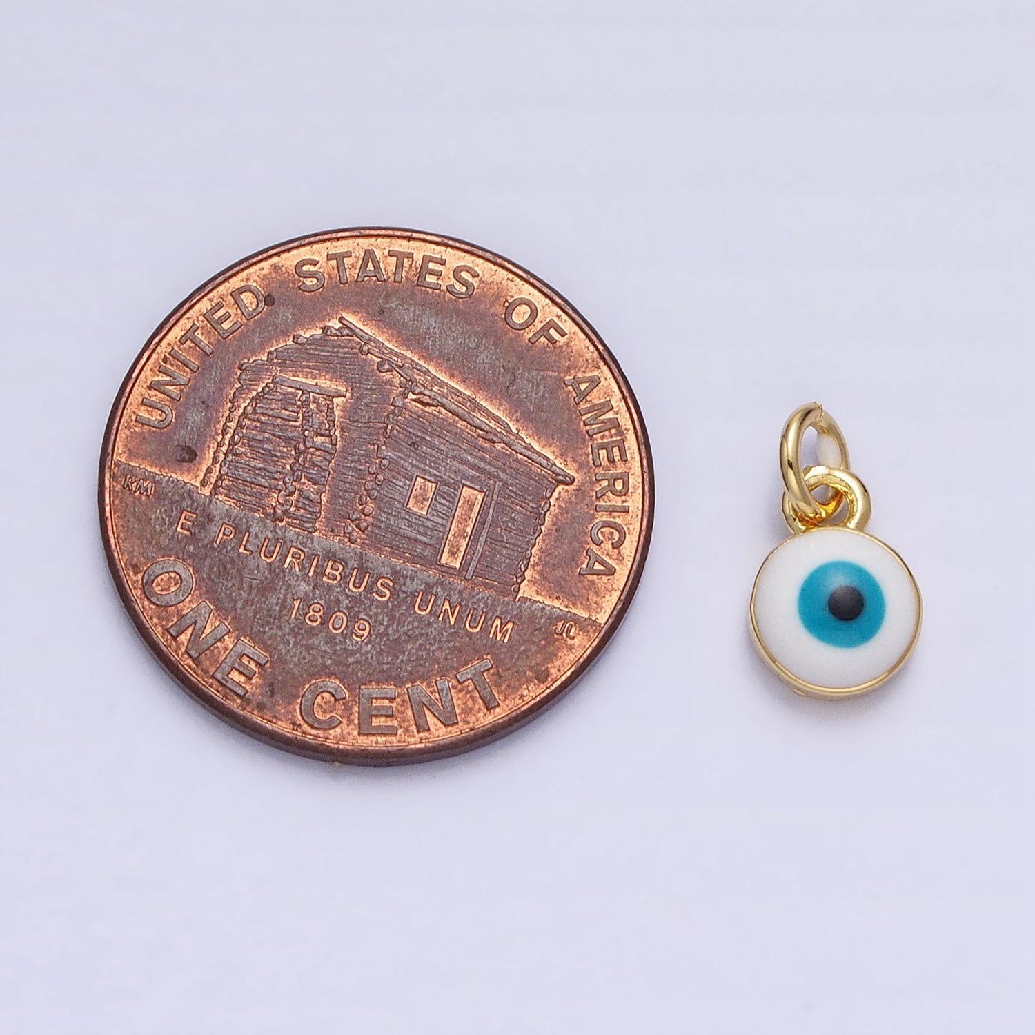 11x5.8mm 24k gold filled evil eye charm mini amulet charms for necklace bracelet earring component jewelry supply ac456