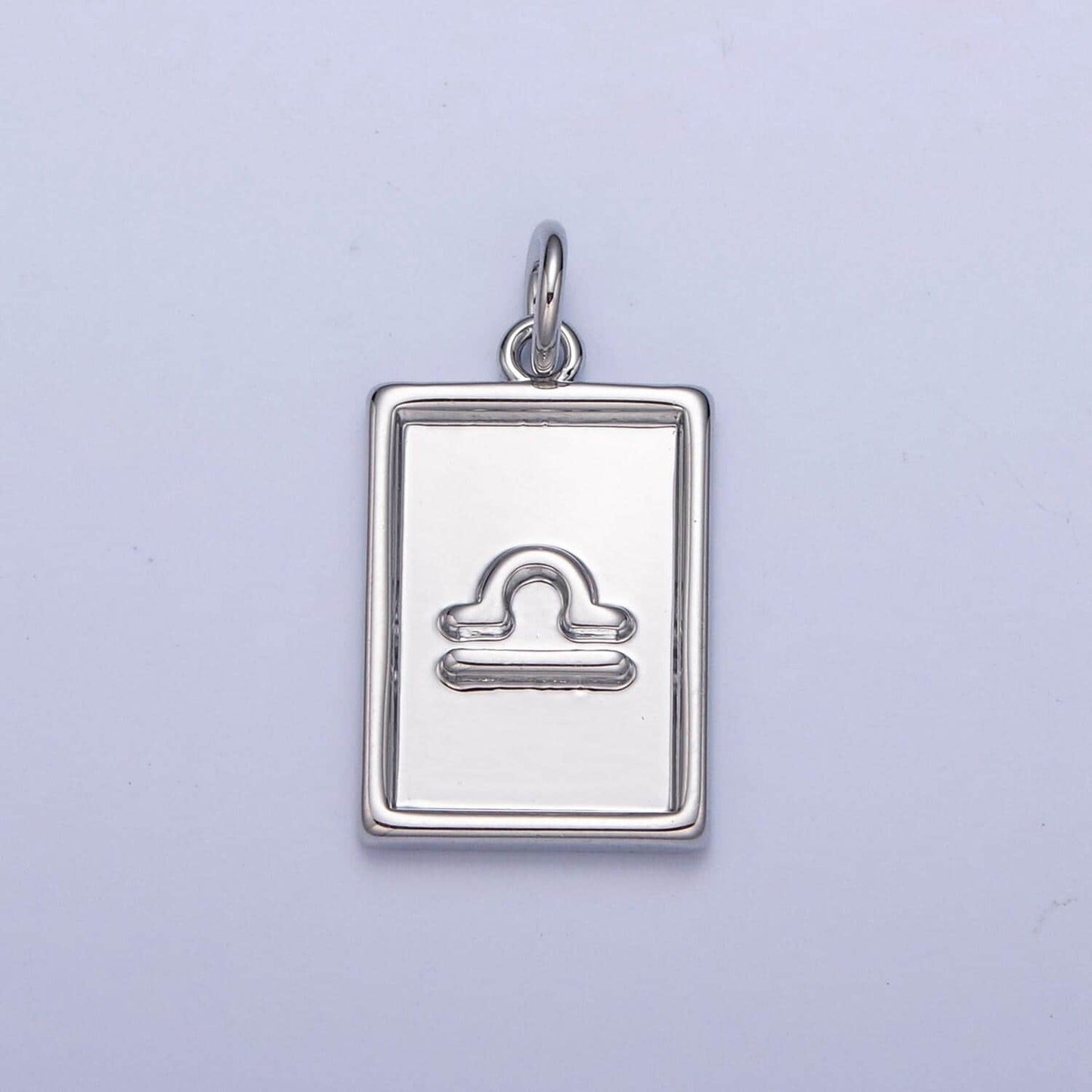 Silver small rectangular zodiac charms white gold-filled astrological zodiac signs, zodiac symbols, birthday, horoscope charm a1433-a1438