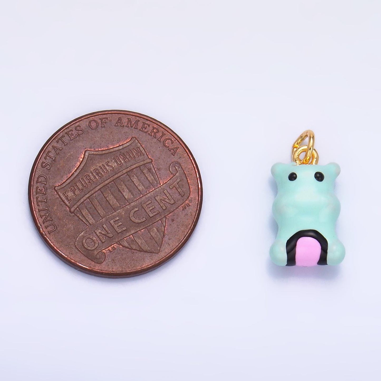 3d Cute Turquoise Monster Charm for Bracelet Necklace Earring Supply W259
