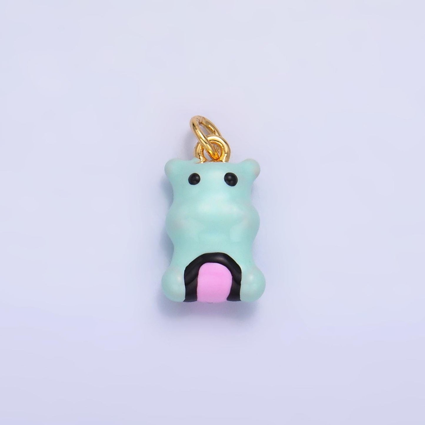3d Cute Turquoise Monster Charm for Bracelet Necklace Earring Supply W259