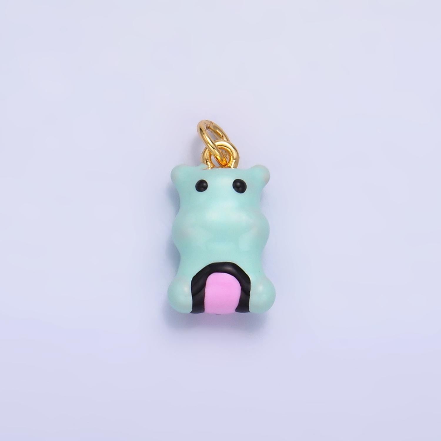 3d Cute Turquoise Monster Charm for Bracelet Necklace Earring Supply W259
