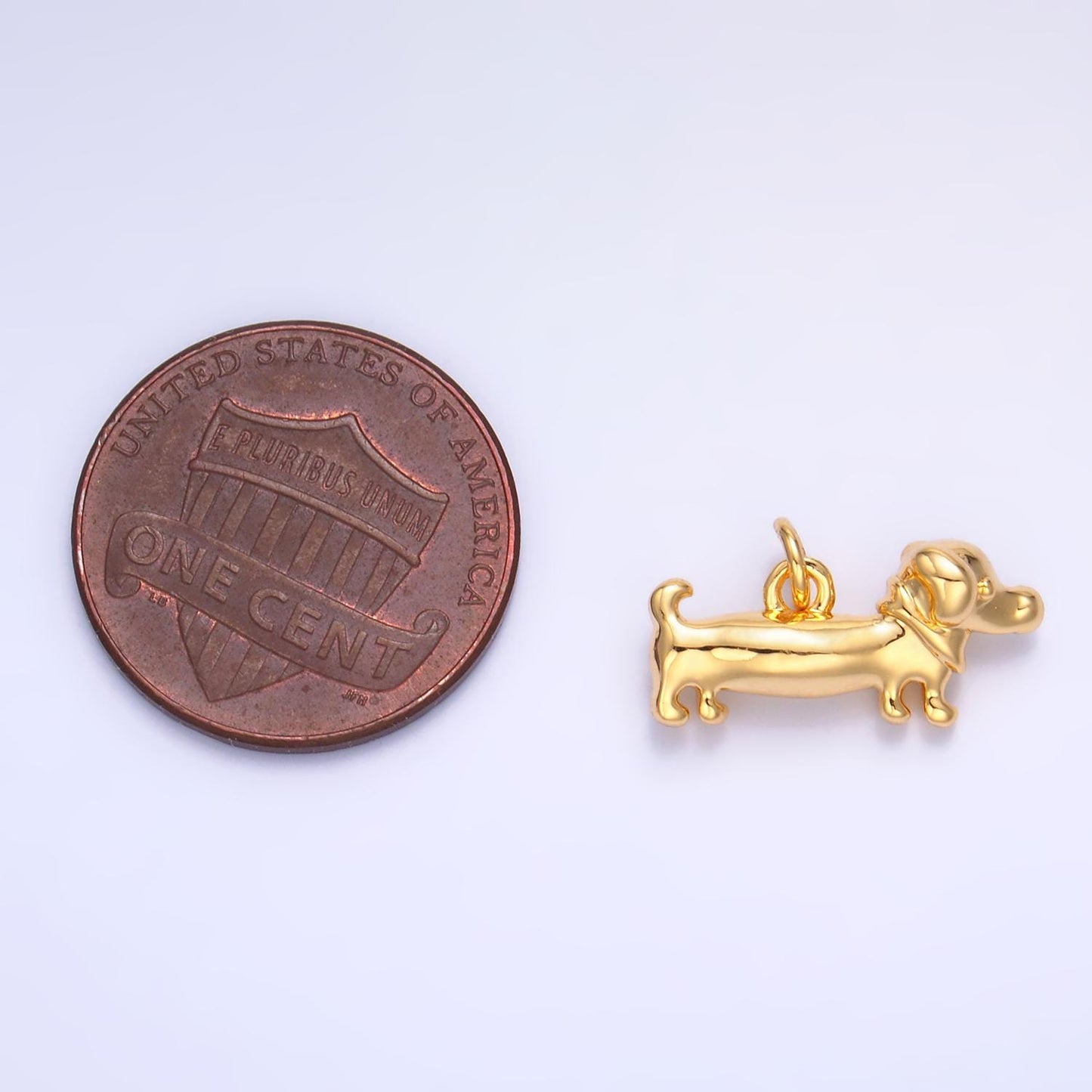 24K Gold Filled Weiner Dog Dachshund Charm 8x16mm Charm Silver Bracelet Necklace Pendant Animal Charms W349