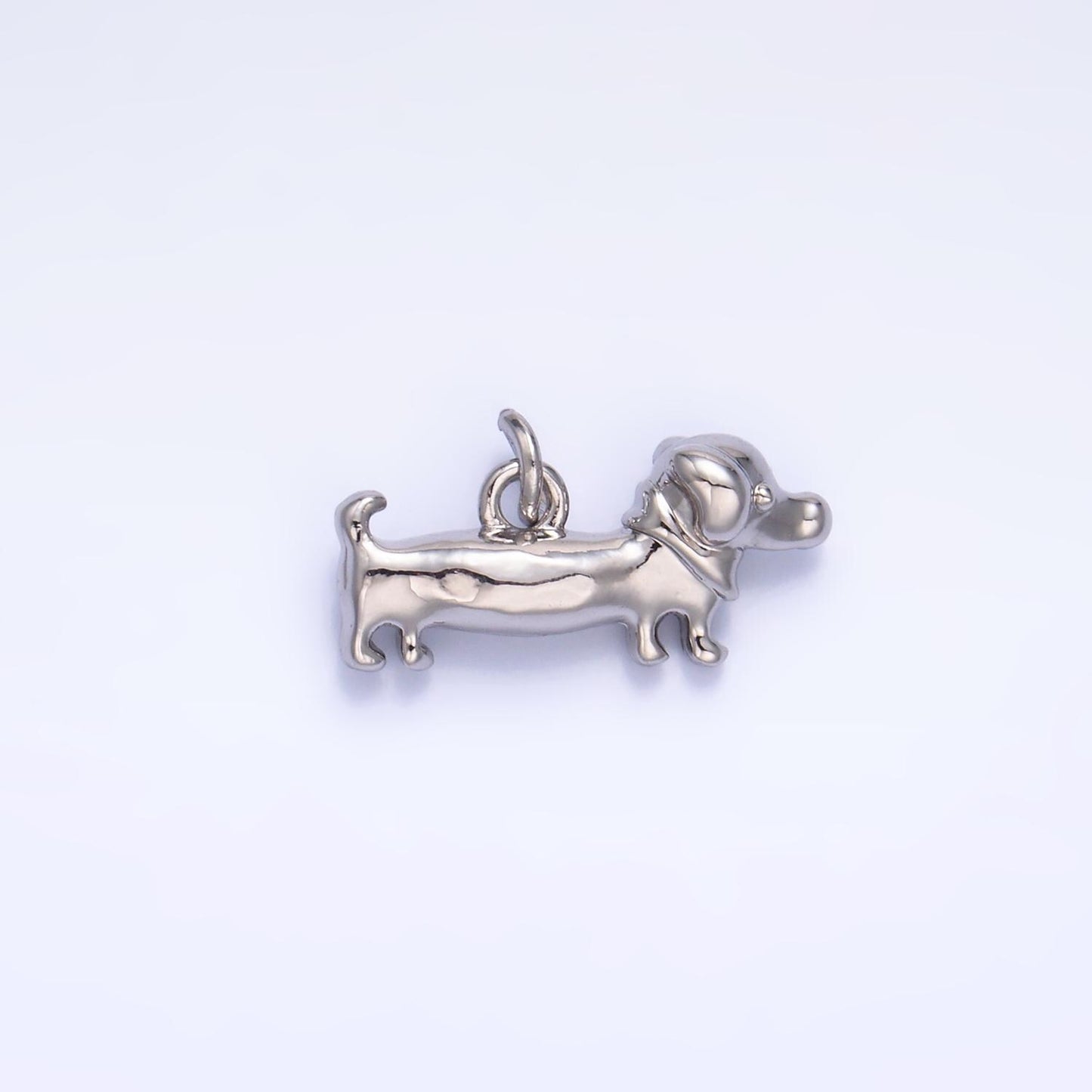 24K Gold Filled Weiner Dog Dachshund Charm 8x16mm Charm Silver Bracelet Necklace Pendant Animal Charms W349