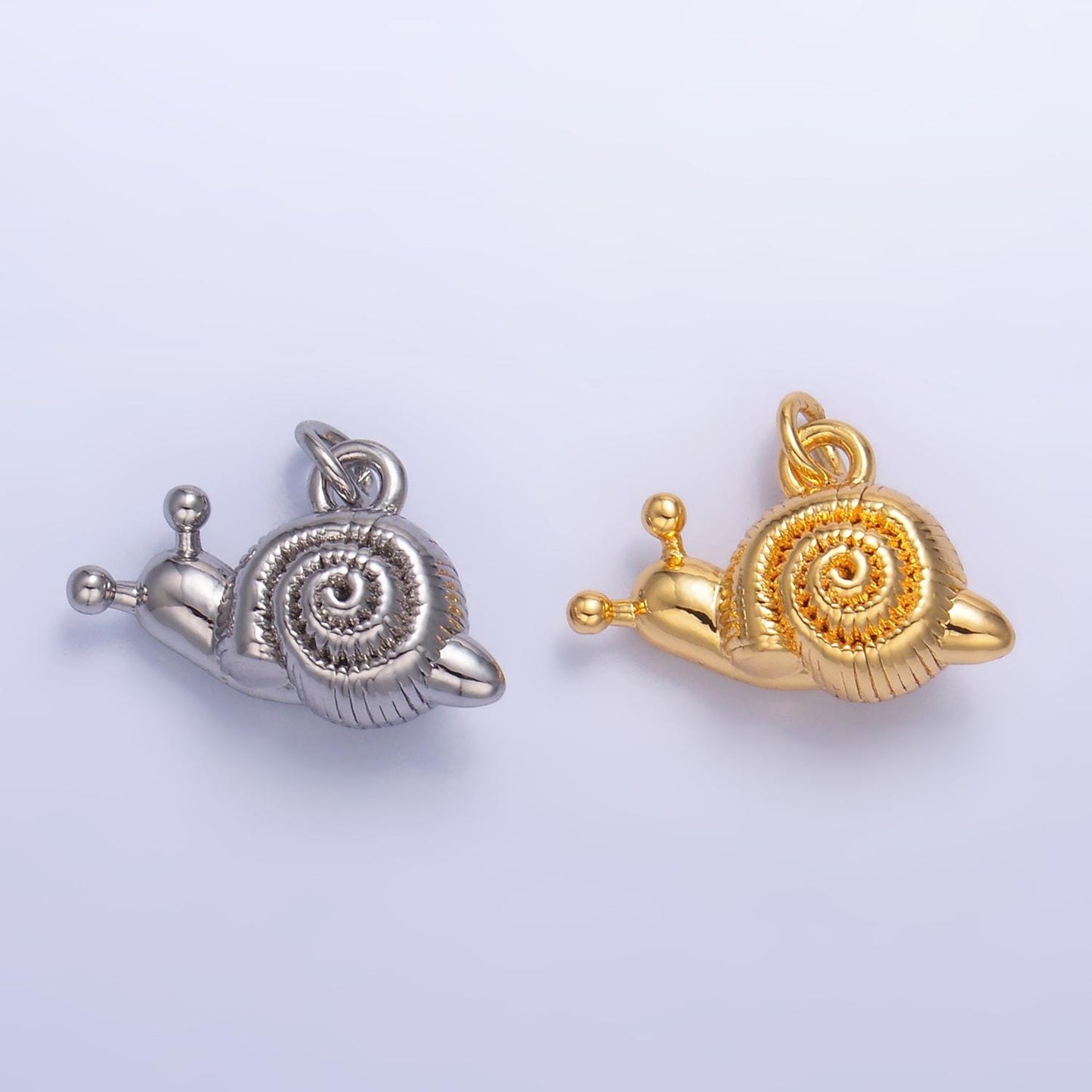 Mini 24K Gold Filled Snail Charm 10x16mm Snails Silver Bracelet Necklace Pendant Minimalist Animal Charms W348