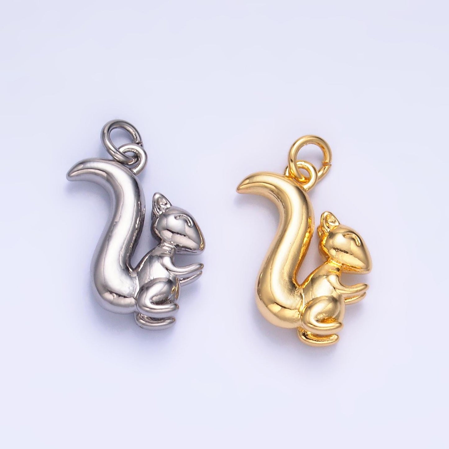 Mini Gold Squirrel Charm, Squirrel Pendant, Nature Charm, Animal Charm Silver Chipmunk Charm, Woodland Jewelry Inspired W347