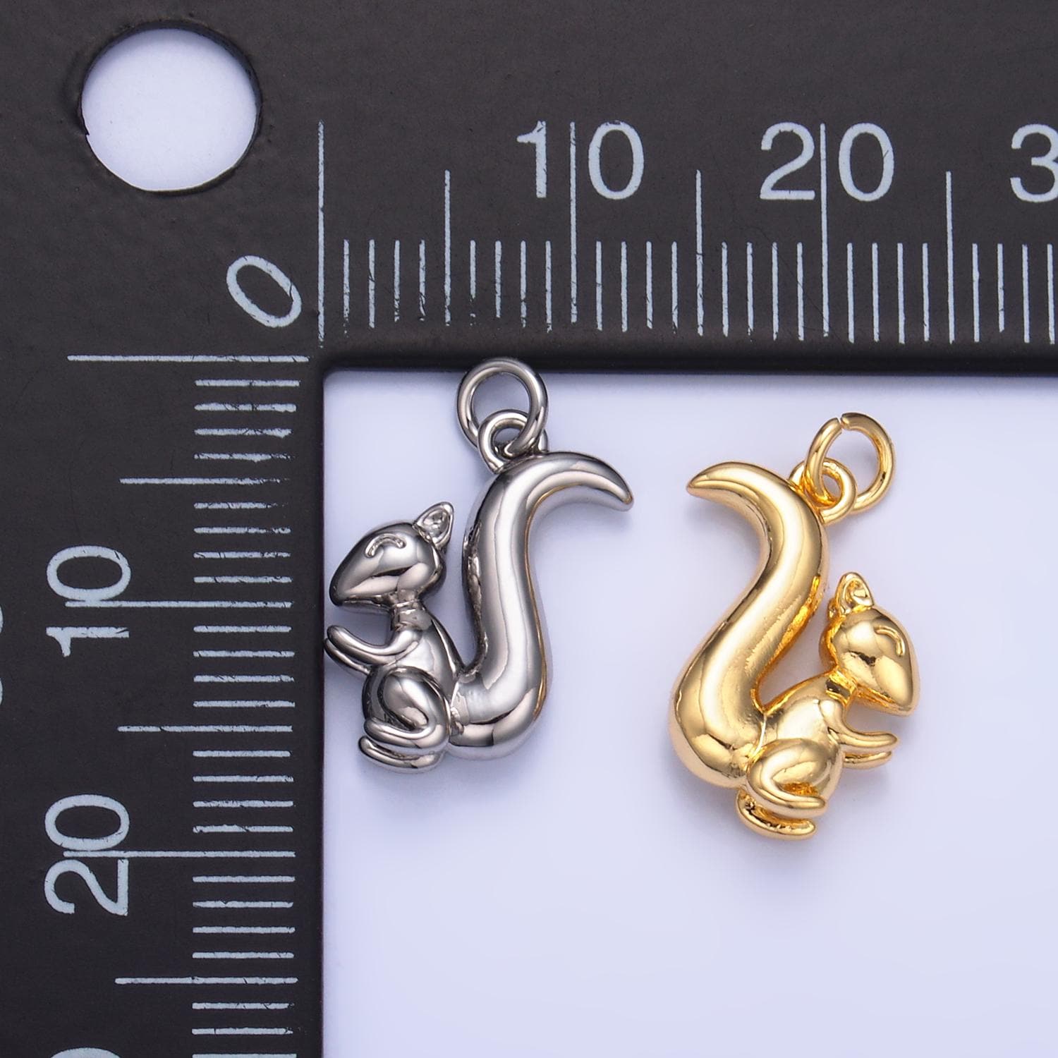 Mini Gold Squirrel Charm, Squirrel Pendant, Nature Charm, Animal Charm Silver Chipmunk Charm, Woodland Jewelry Inspired W347