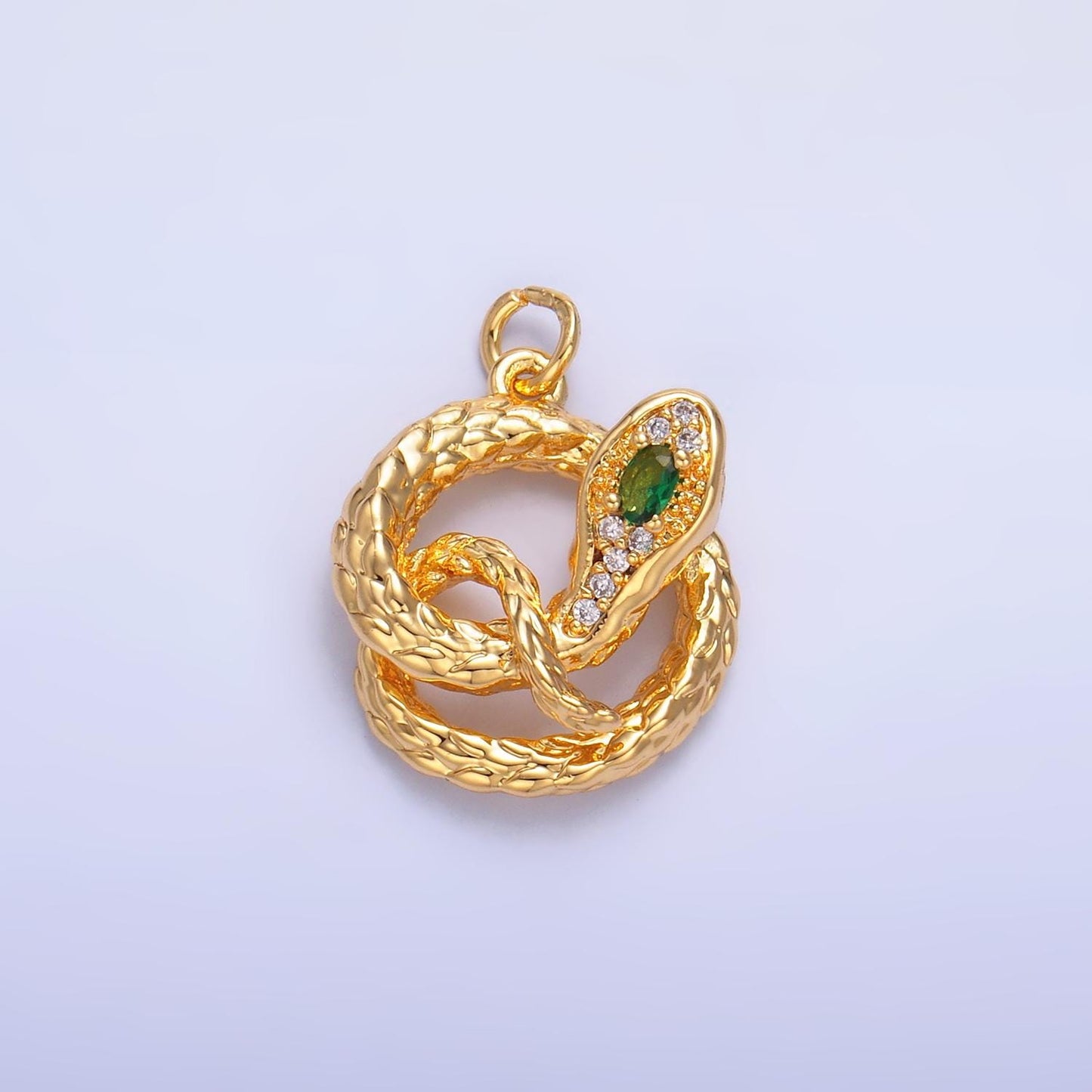24k Gold Filled Snake Charm Silver Snake Pendant For Serpent Animal Jewelry Dangle Charm W365