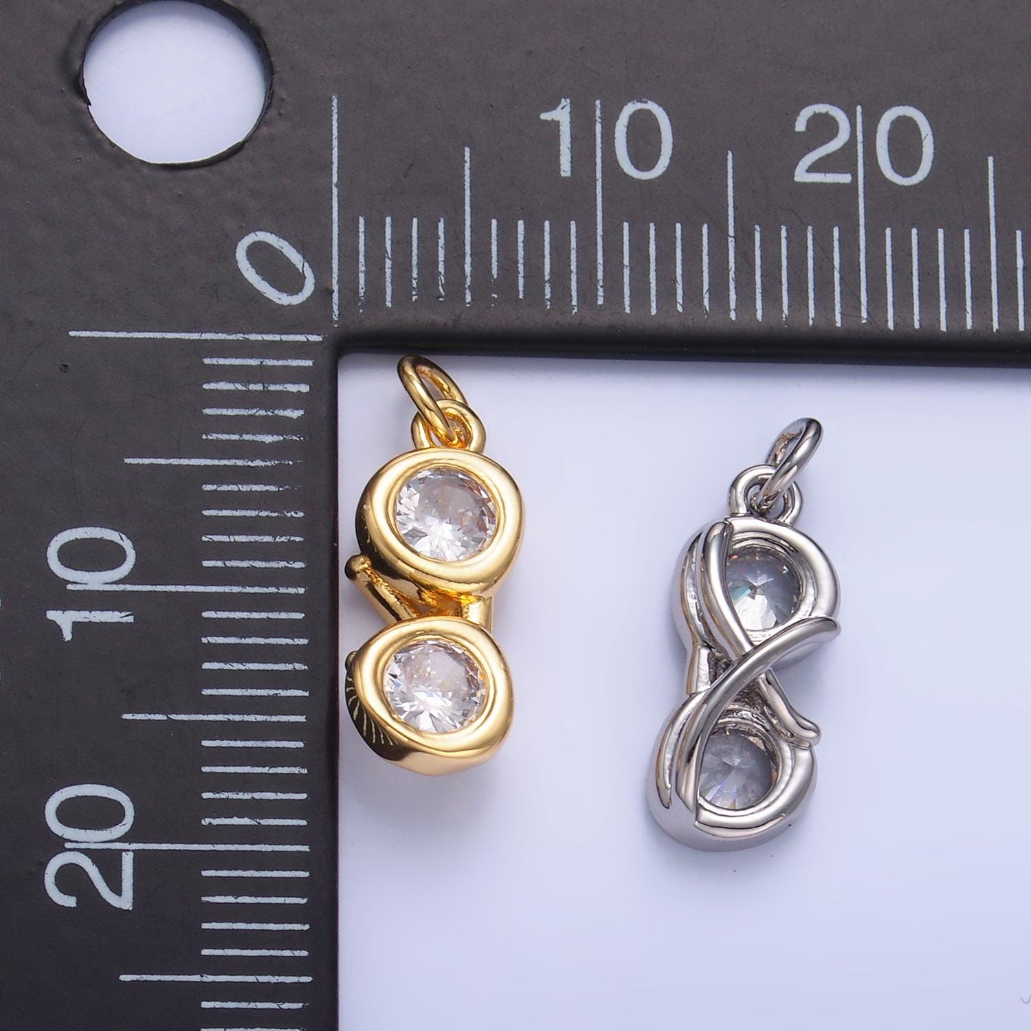 Mini Gold Glasses Charms 24K Gold Filled CZ Eyeglasses Case Pendant Charm Bracelet Necklace for DIY Jewelry Making Supply W376