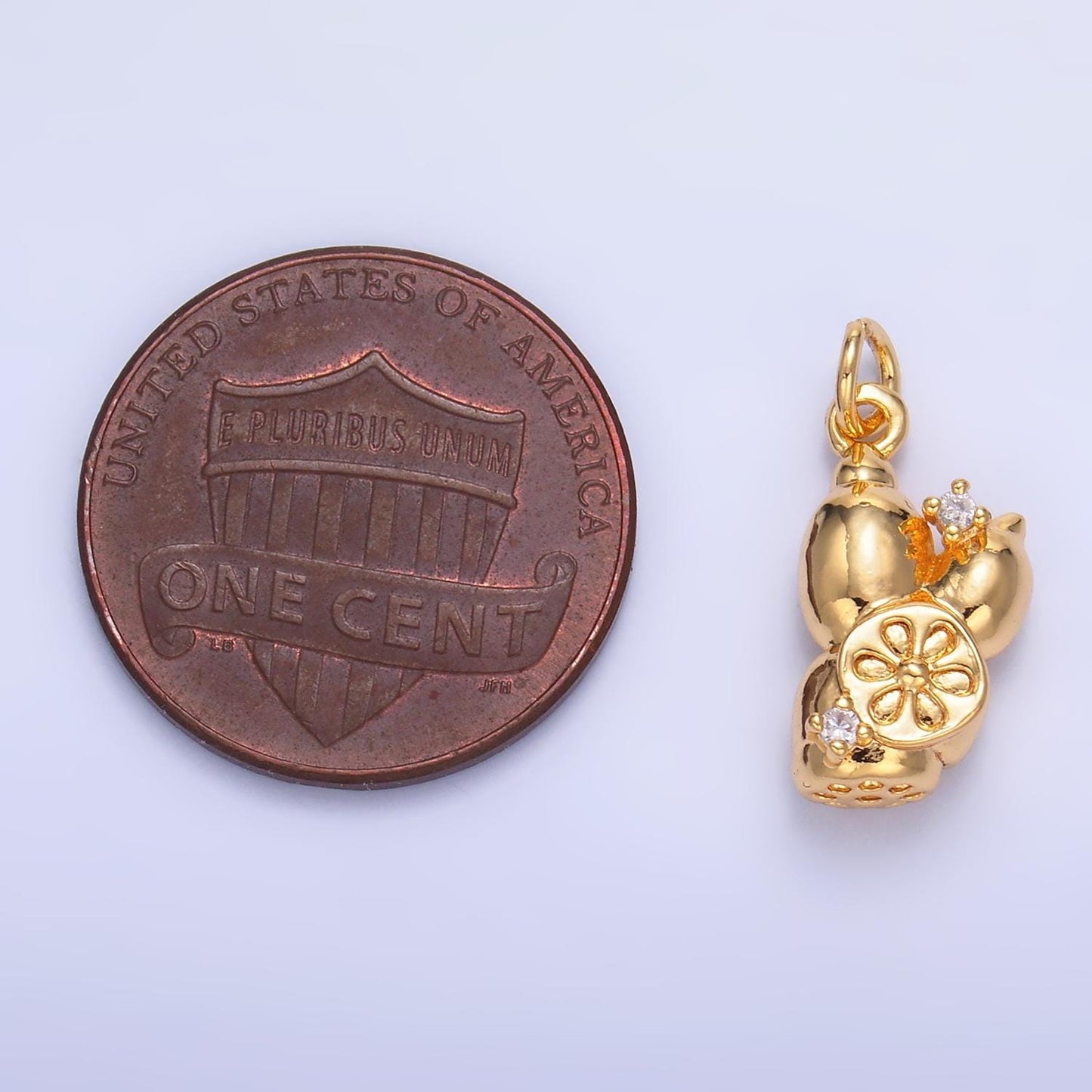 Mini Gold Lotus Root Charms 24K Gold Filled Vegetable Hot Pot Soup Pendant Charm Bracelet Necklace for DIY Jewelry Making Supply W360