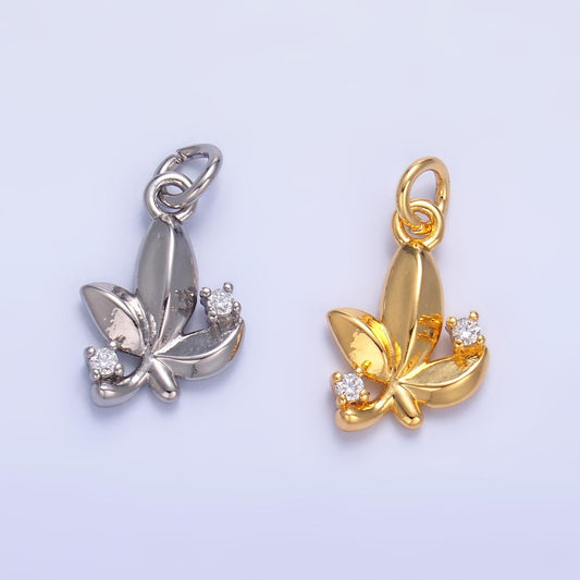 Mini Gold Leaf Charms 24K Gold Filled Plants tree Pendant Charm Bracelet Necklace for DIY Jewelry Making Supply W359