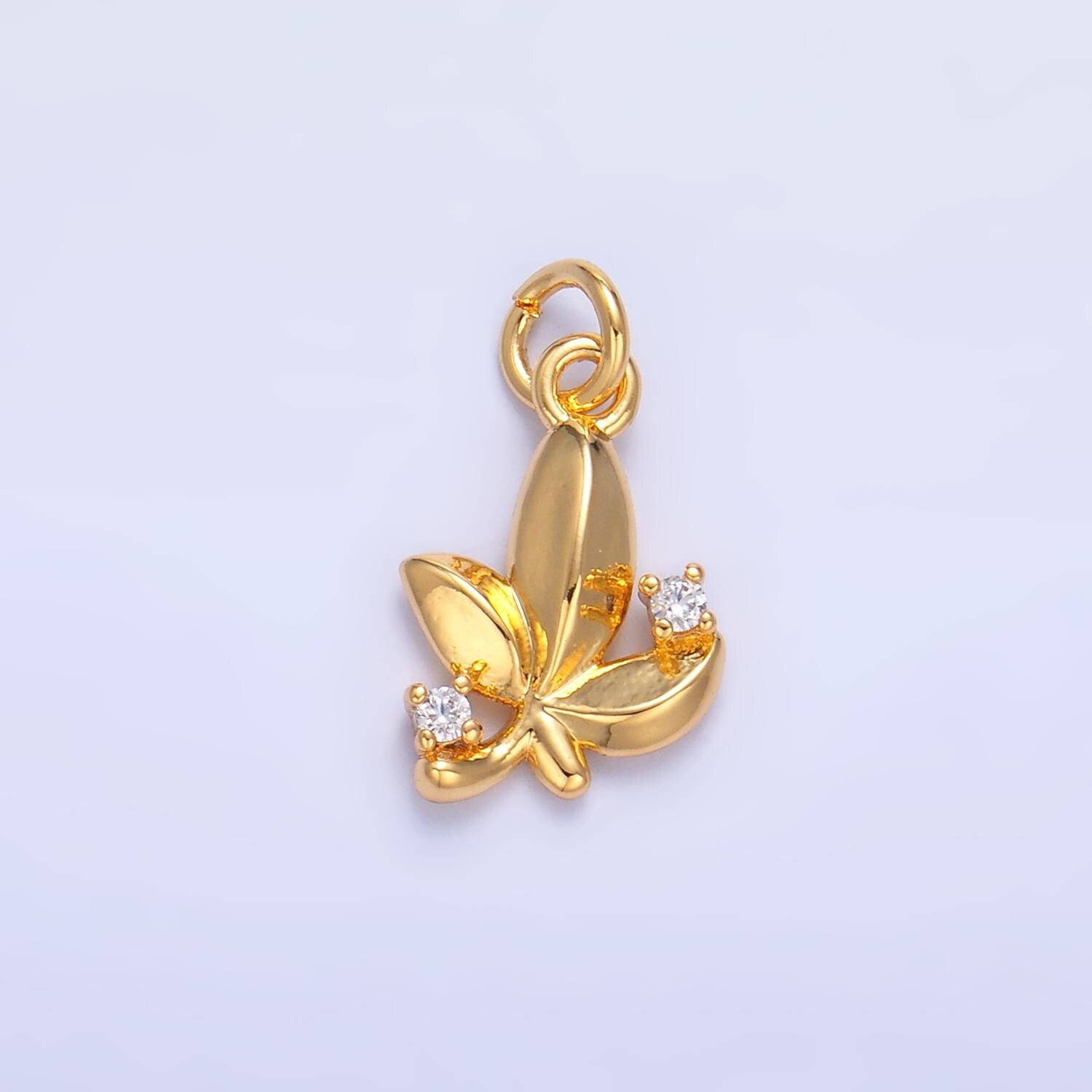 Mini Gold Leaf Charms 24K Gold Filled Plants tree Pendant Charm Bracelet Necklace for DIY Jewelry Making Supply W359