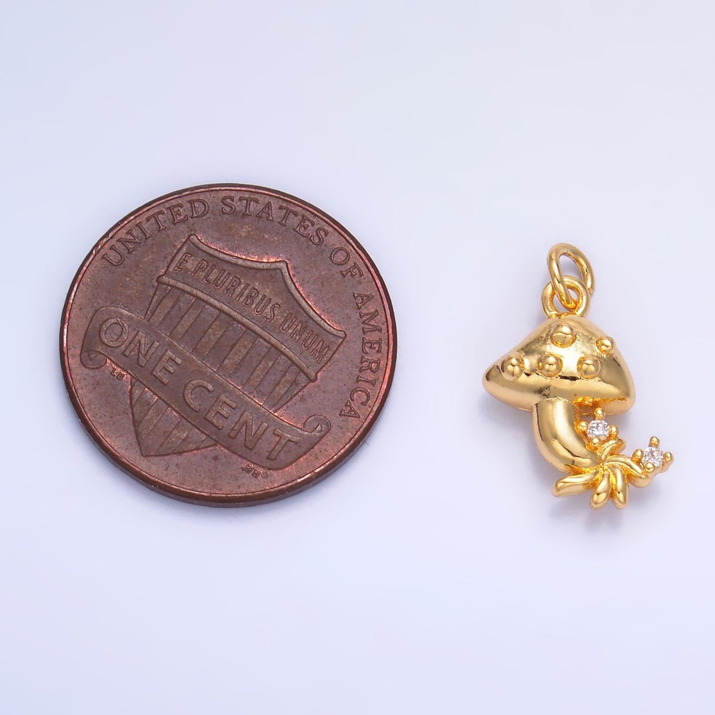 Mini Gold Mushroom Charms 24K Gold Filled Shroomie Pendant Charm Bracelet Necklace for DIY Jewelry Making Supply W355