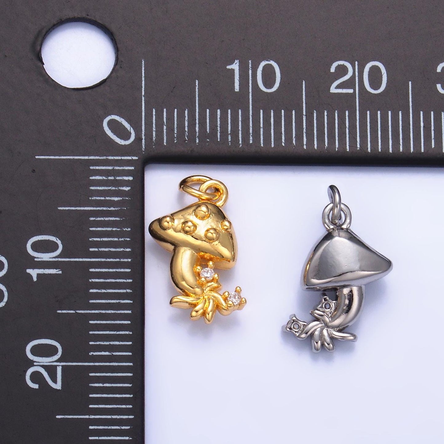 Mini Gold Mushroom Charms 24K Gold Filled Shroomie Pendant Charm Bracelet Necklace for DIY Jewelry Making Supply W355