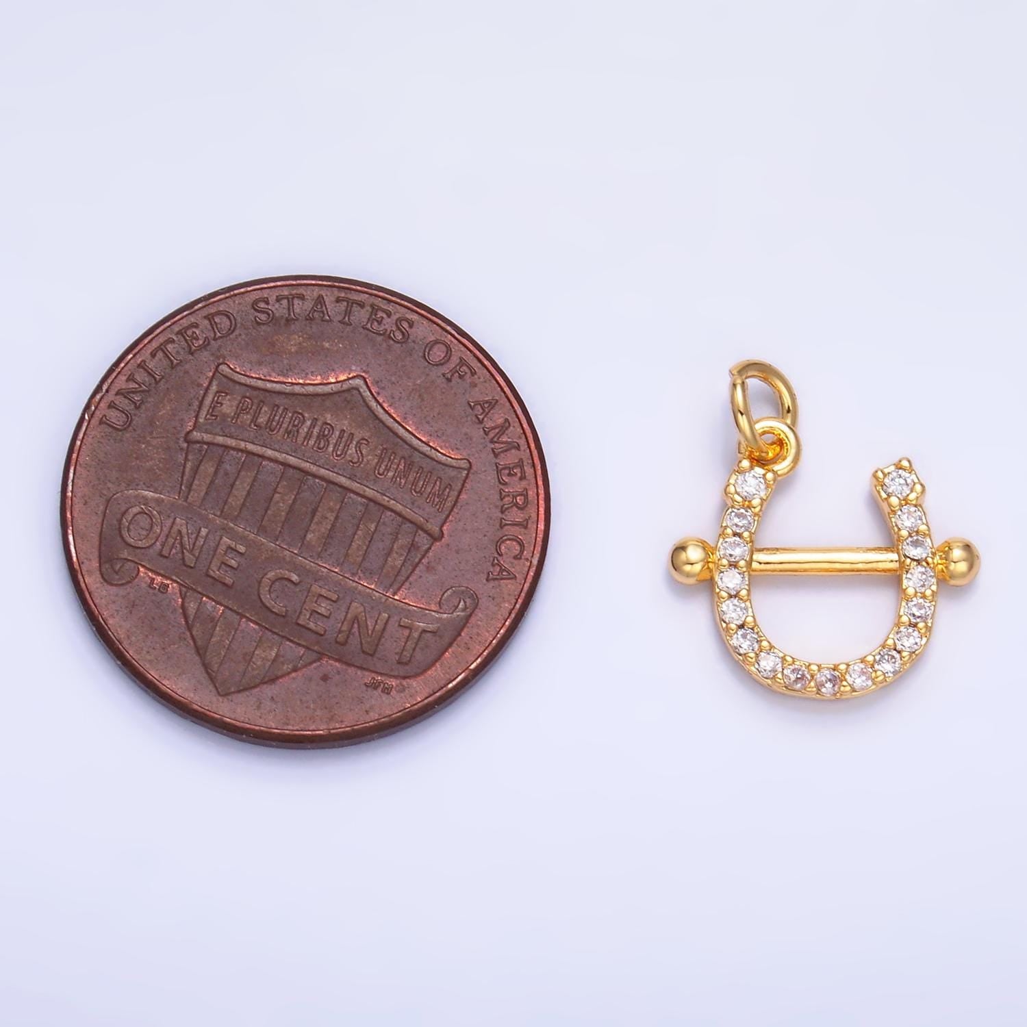 Mini Gold Horseshoe Charms 24K Gold Filled Lucky Pendant Charm Bracelet Necklace for DIY Jewelry Making Supply W375