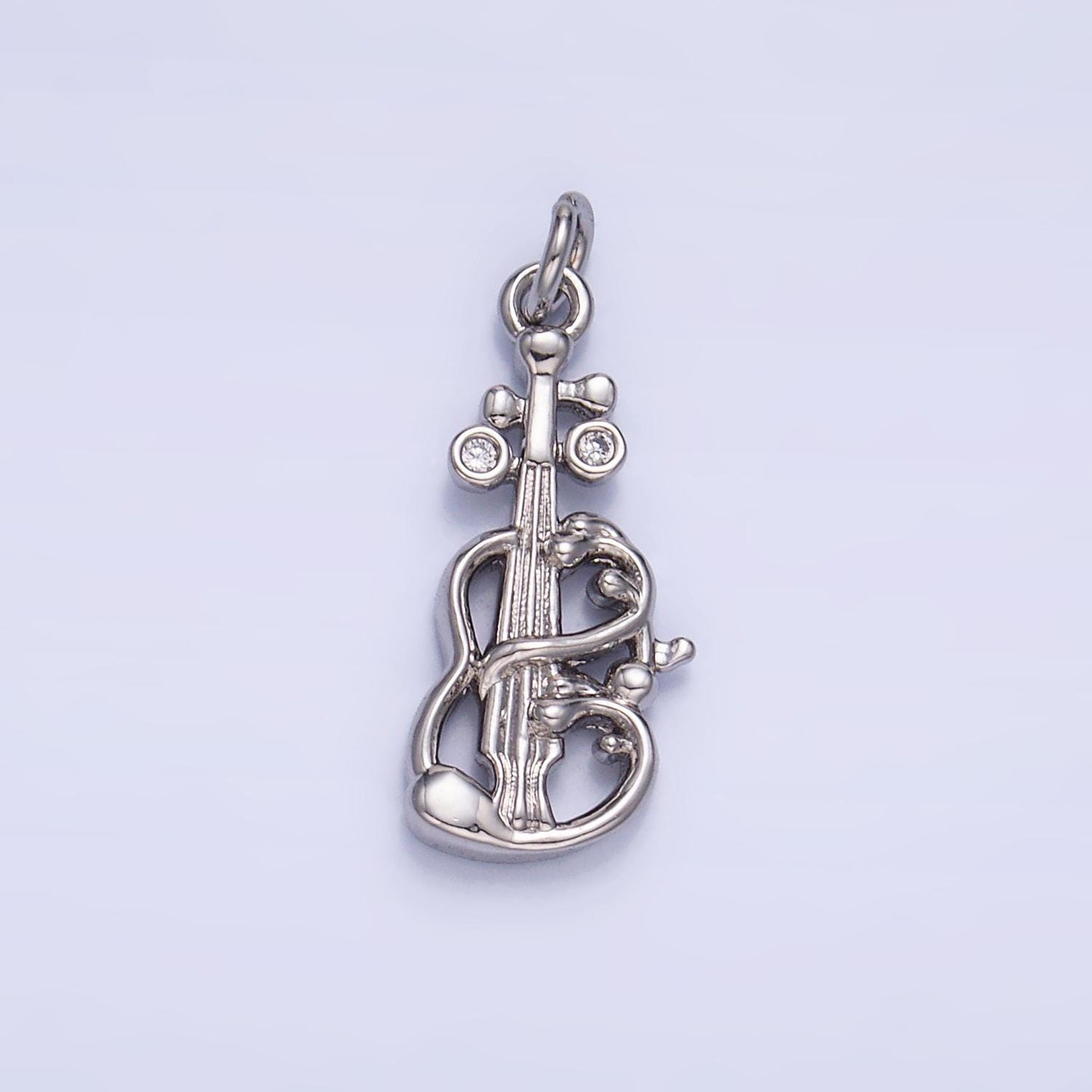 Mini Gold Violin Charms 24K Gold Filled Music Guitar Charm Bracelet Necklace for DIY Jewelry Making Supply W369