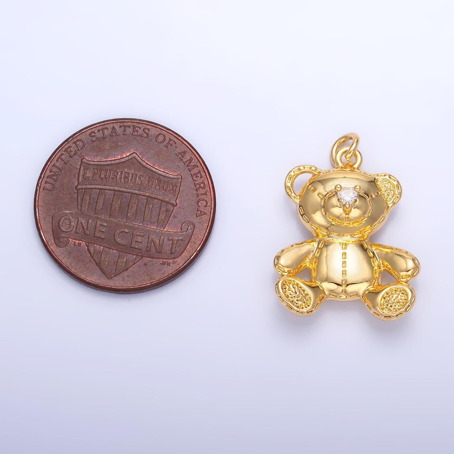 Mini Gold Bear Charms 24K Gold Filled Teddy Bear Doll Pendant Charm Bracelet Necklace for DIY Jewelry Making Supply W364