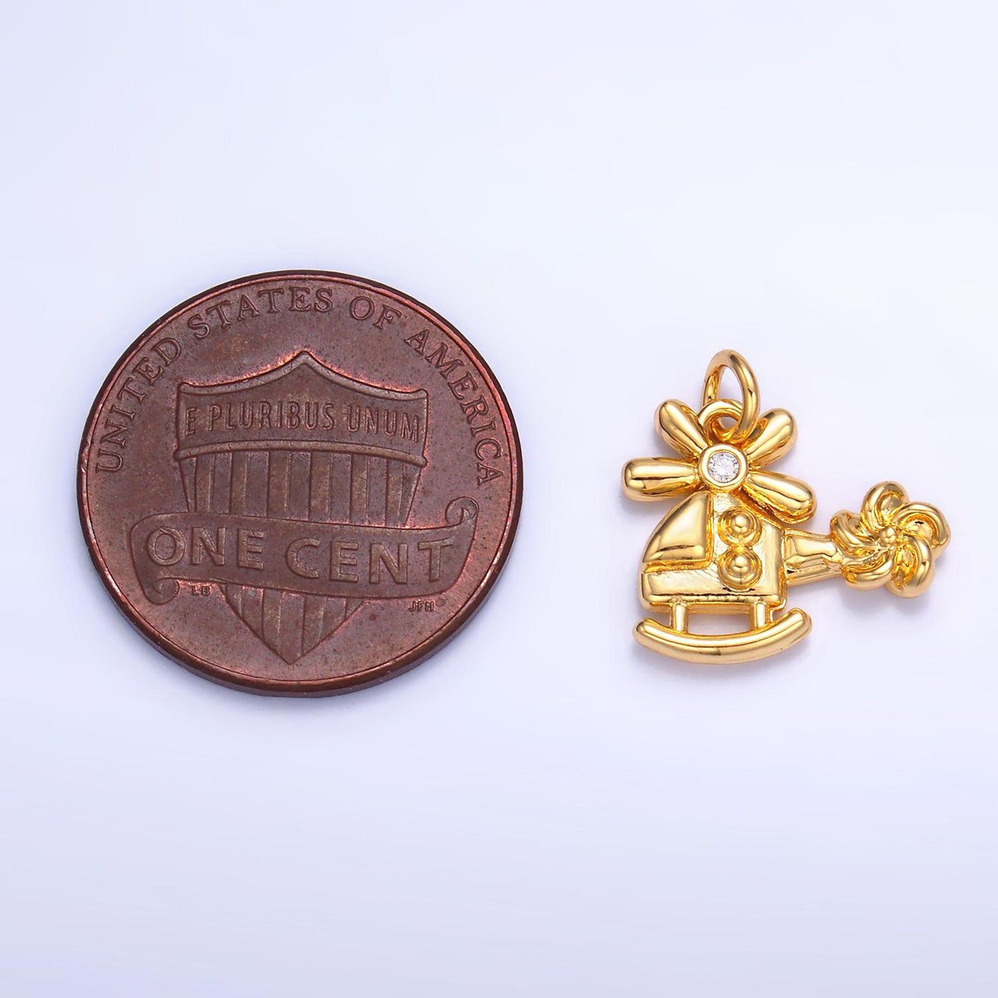 Mini Silver Helicopter Charms 24K Gold Filled Chopper Pendant Charm Bracelet Necklace for DIY Jewelry Making Supply W370