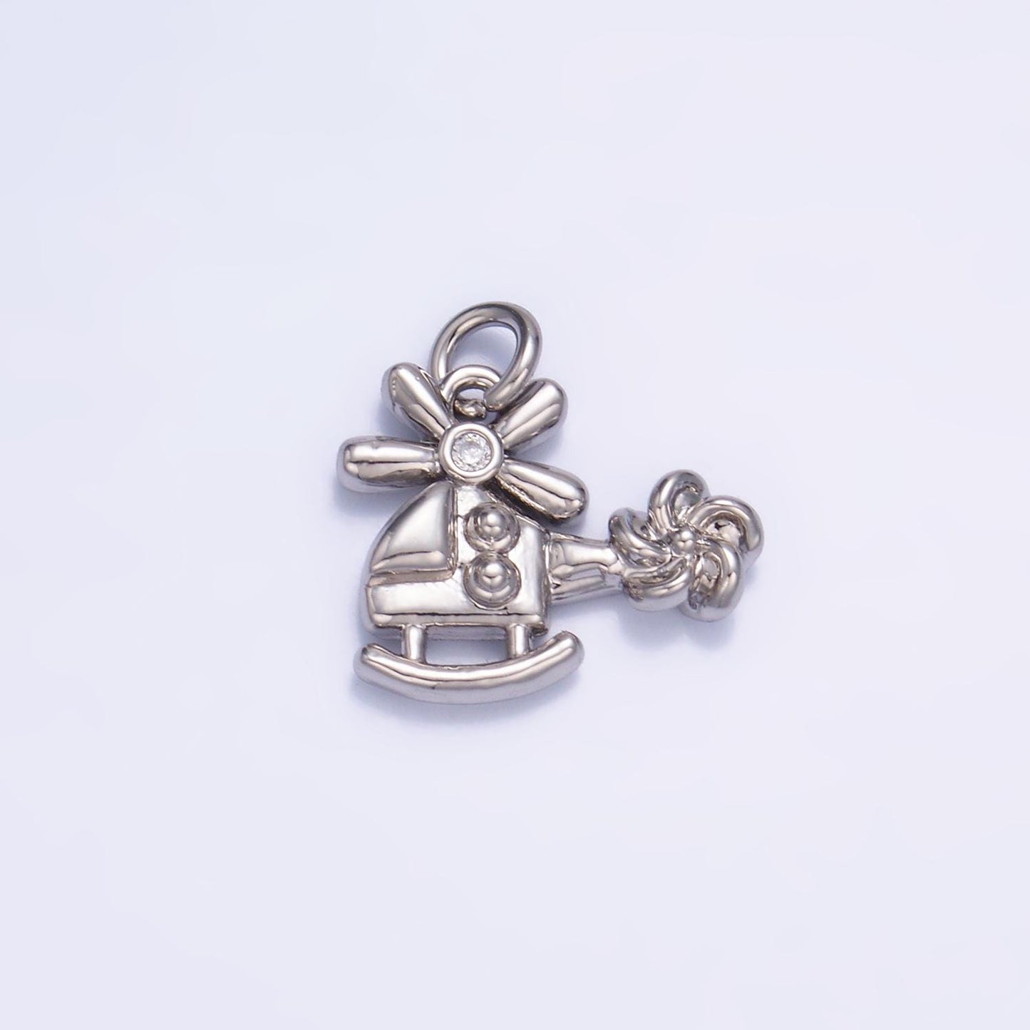 Mini Silver Helicopter Charms 24K Gold Filled Chopper Pendant Charm Bracelet Necklace for DIY Jewelry Making Supply W370