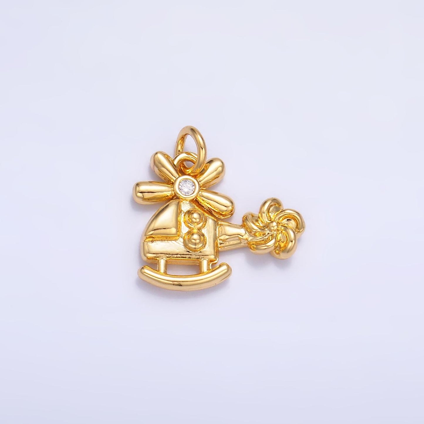Mini Silver Helicopter Charms 24K Gold Filled Chopper Pendant Charm Bracelet Necklace for DIY Jewelry Making Supply W370