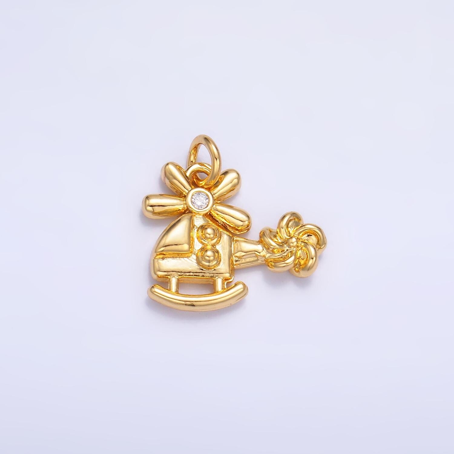 Mini Silver Helicopter Charms 24K Gold Filled Chopper Pendant Charm Bracelet Necklace for DIY Jewelry Making Supply W370
