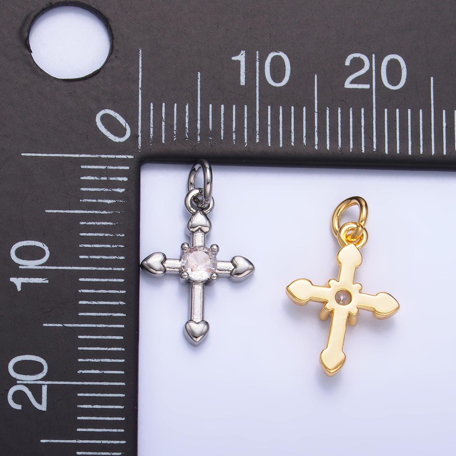 Mini Silver Cross Charms 24K Gold Filled Cross Religious Pendant Charm Bracelet Necklace for DIY Jewelry Making Supply W377