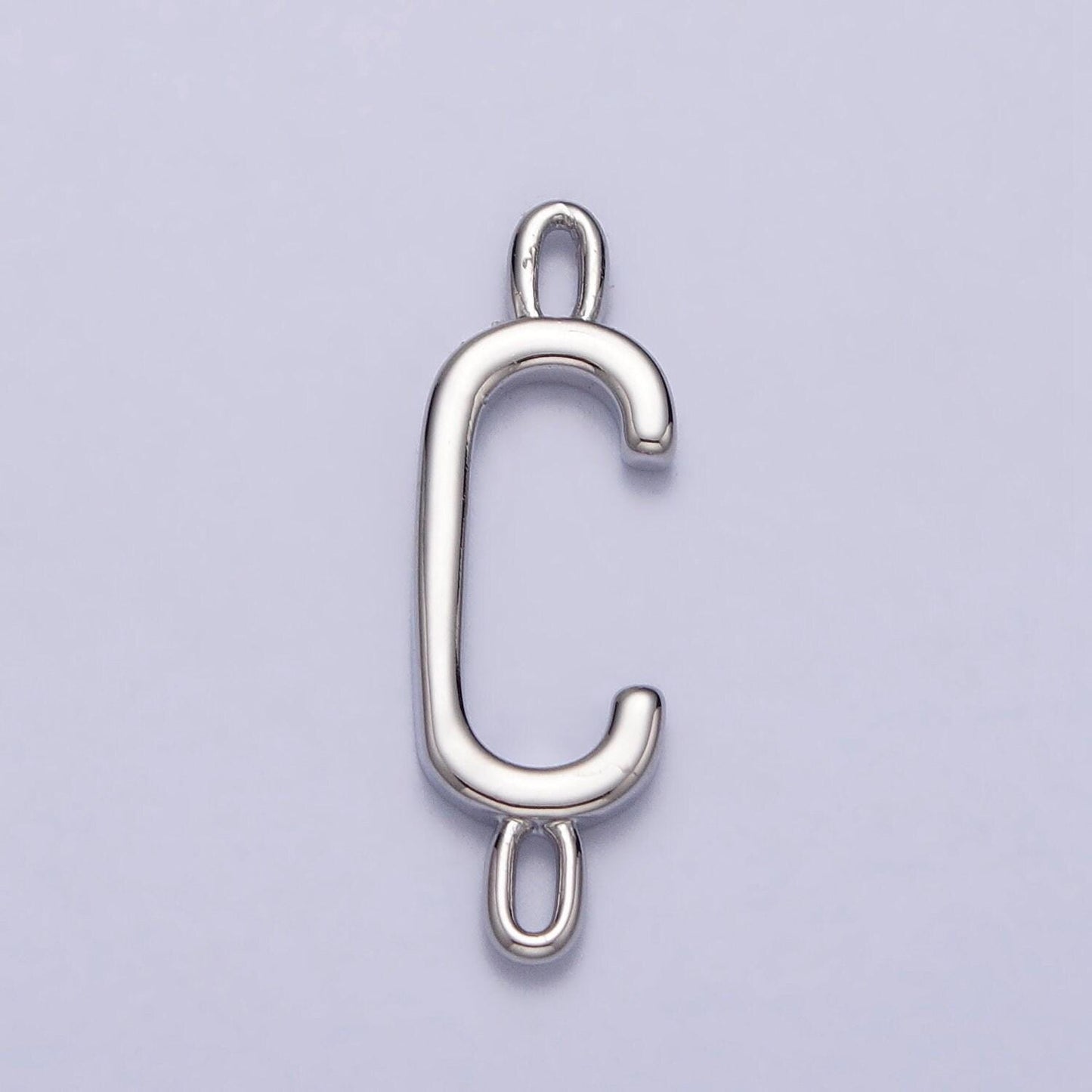 Dainty sideway initial charm connector silver letter dainty name necklace link connector for personalized jewelry supply bracelet necklace