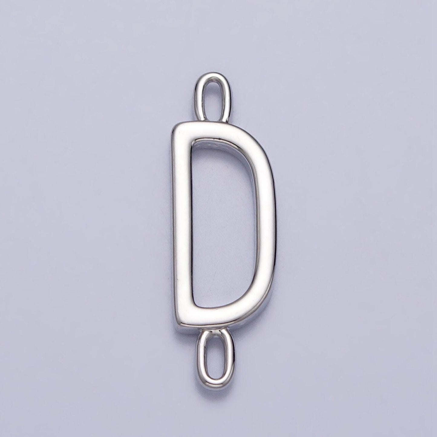 Dainty sideway initial charm connector silver letter dainty name necklace link connector for personalized jewelry supply bracelet necklace