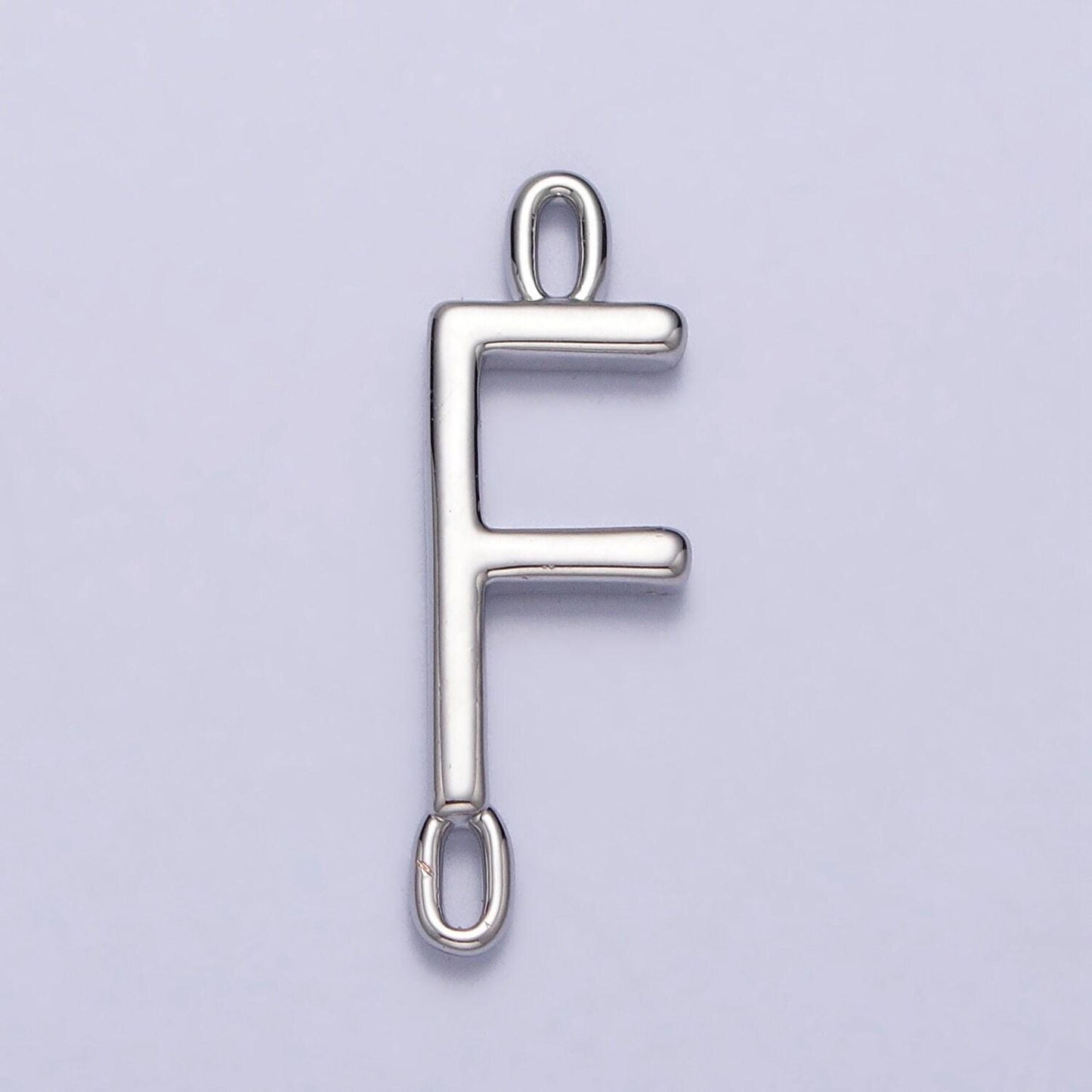 Dainty sideway initial charm connector silver letter dainty name necklace link connector for personalized jewelry supply bracelet necklace