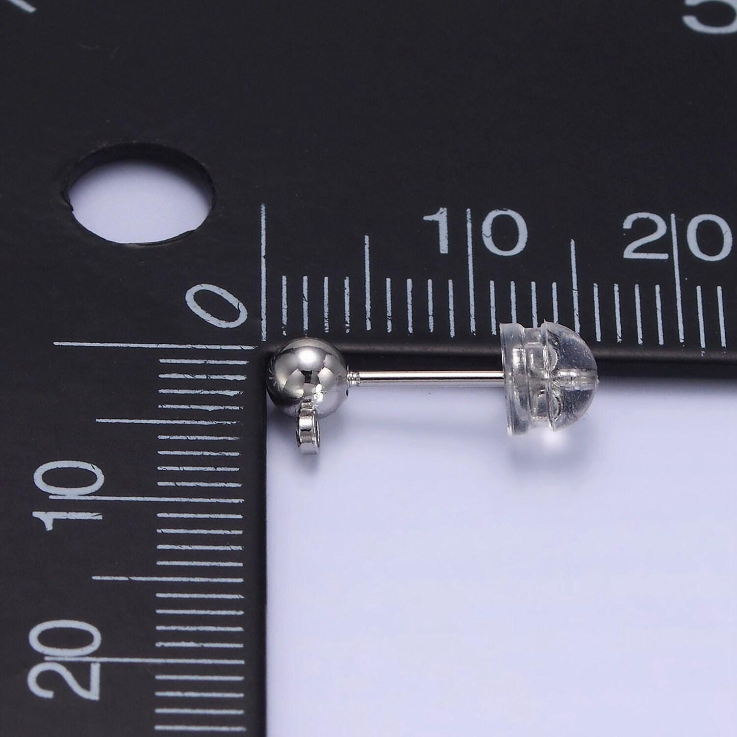 Gold earrings stud ball post with loop for jewelry making supplies 3 mm,4 mm and 6 mm ear stud bulk