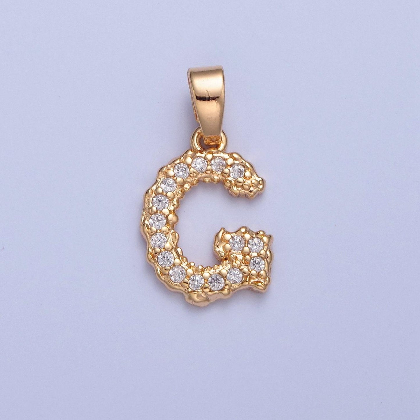 Dainty gold filled tiny micro pave cubic zirconia cz stones initial letter alphabet pendants for personalized jewelry | a849-a861