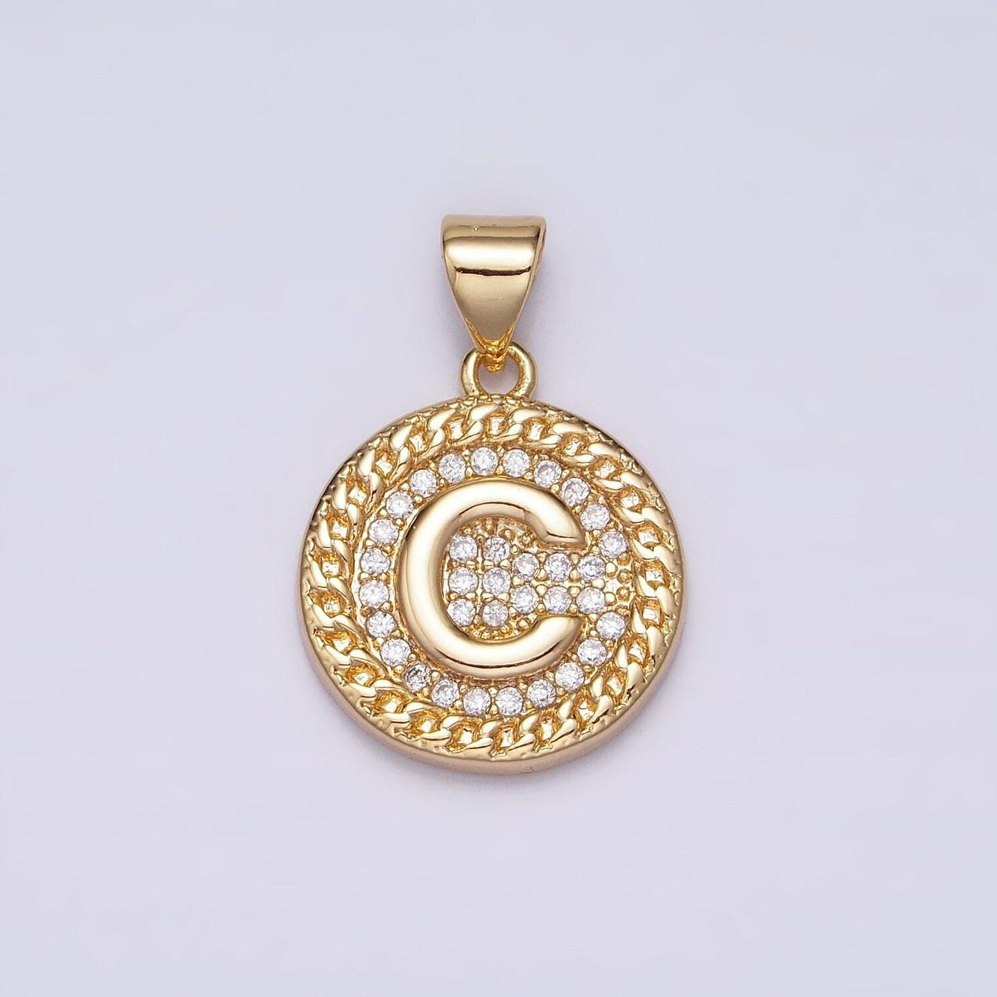 16k gold filled initial coin letter charm a - z alphabet letter medallion charm pendant for personalized necklace jewelry making a442-a454